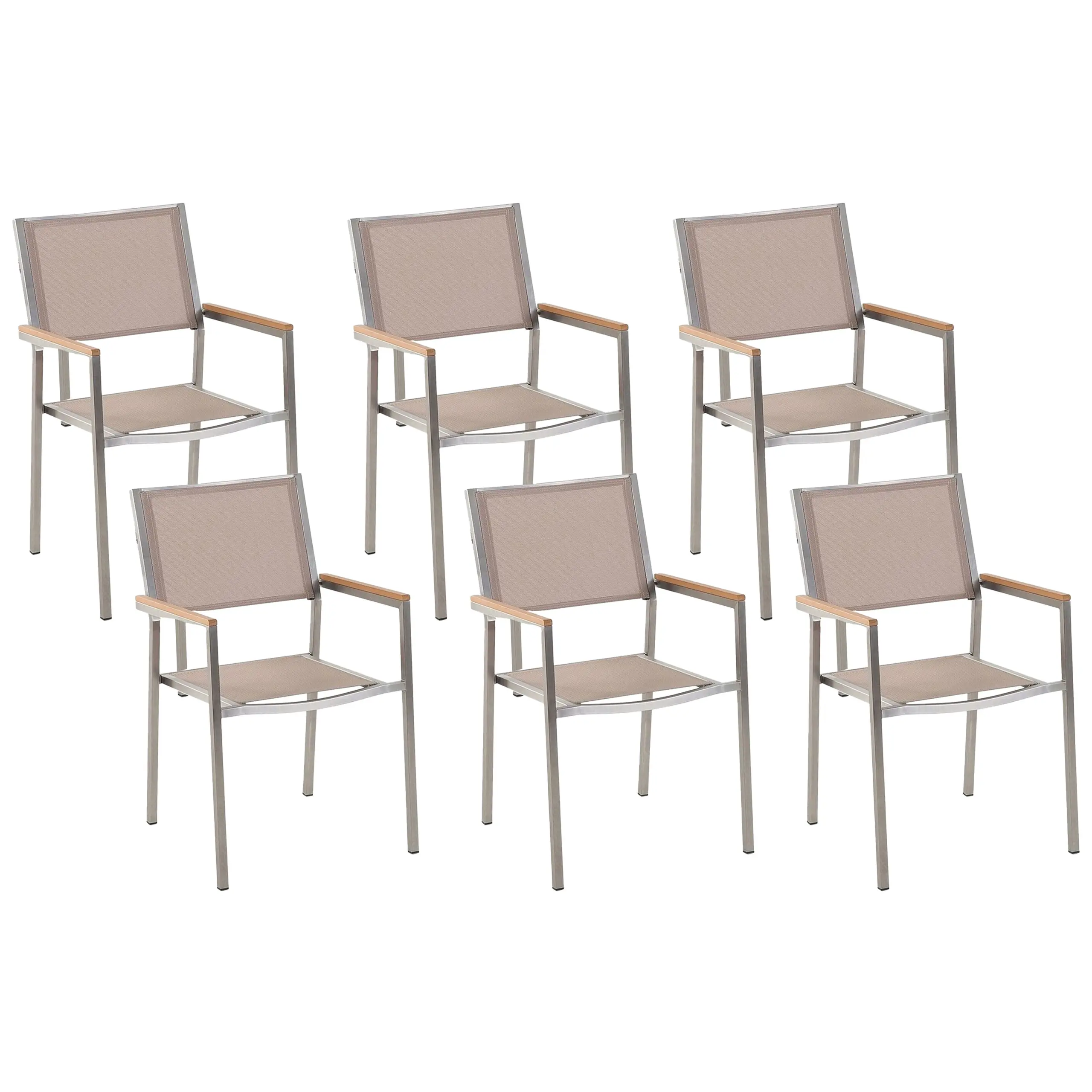 Chaise de salle à manger Acier inox Beige GROSSETO – Beliani