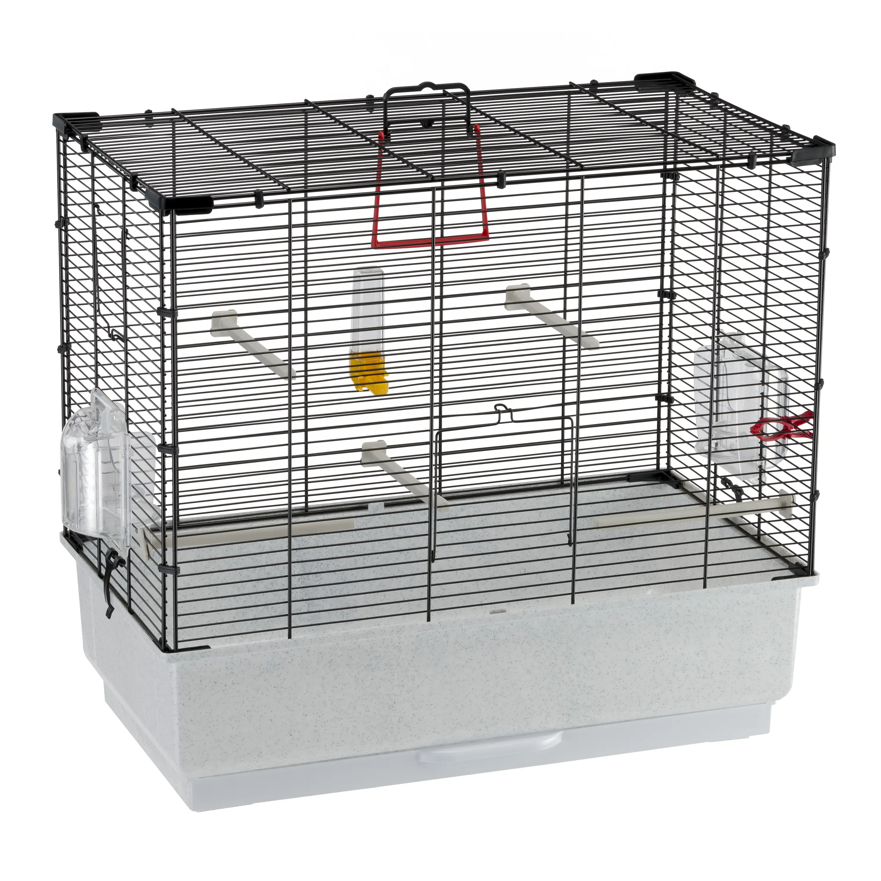 Ferplast Cage Oiseau PIANO 4, Cage Canari Oiseaux, avec Mangeoires, Abreuvoir pour Oiseaux, 59 x 33 x h 55 cm, avec Accessoires, Plateau Amovible
