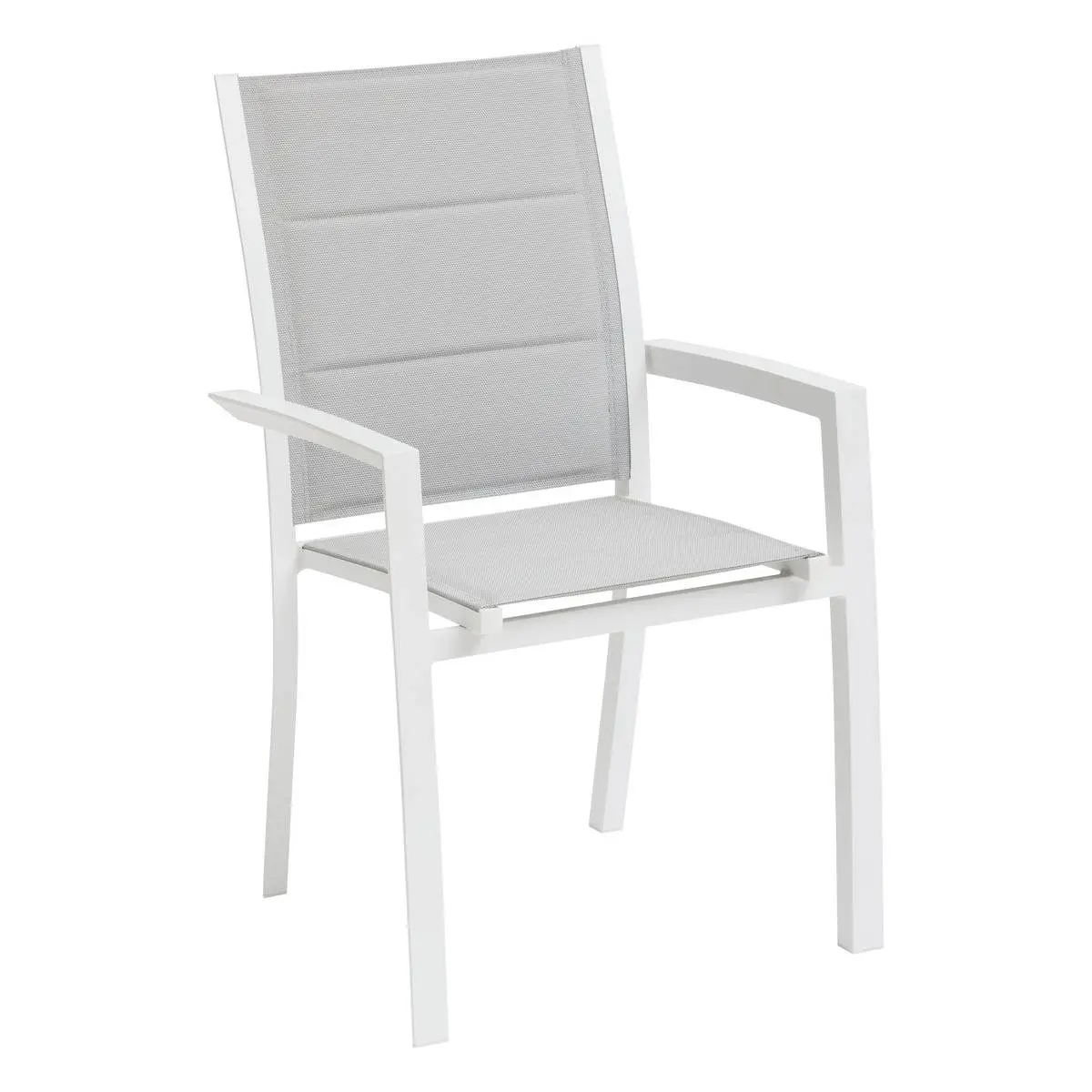 Fauteuil de jardin empilable «Allure» glacier & blanc en aluminium traité époxy Hespéride