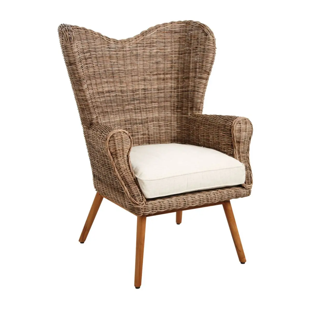 Fauteuil en teck et poelet Banjaran
