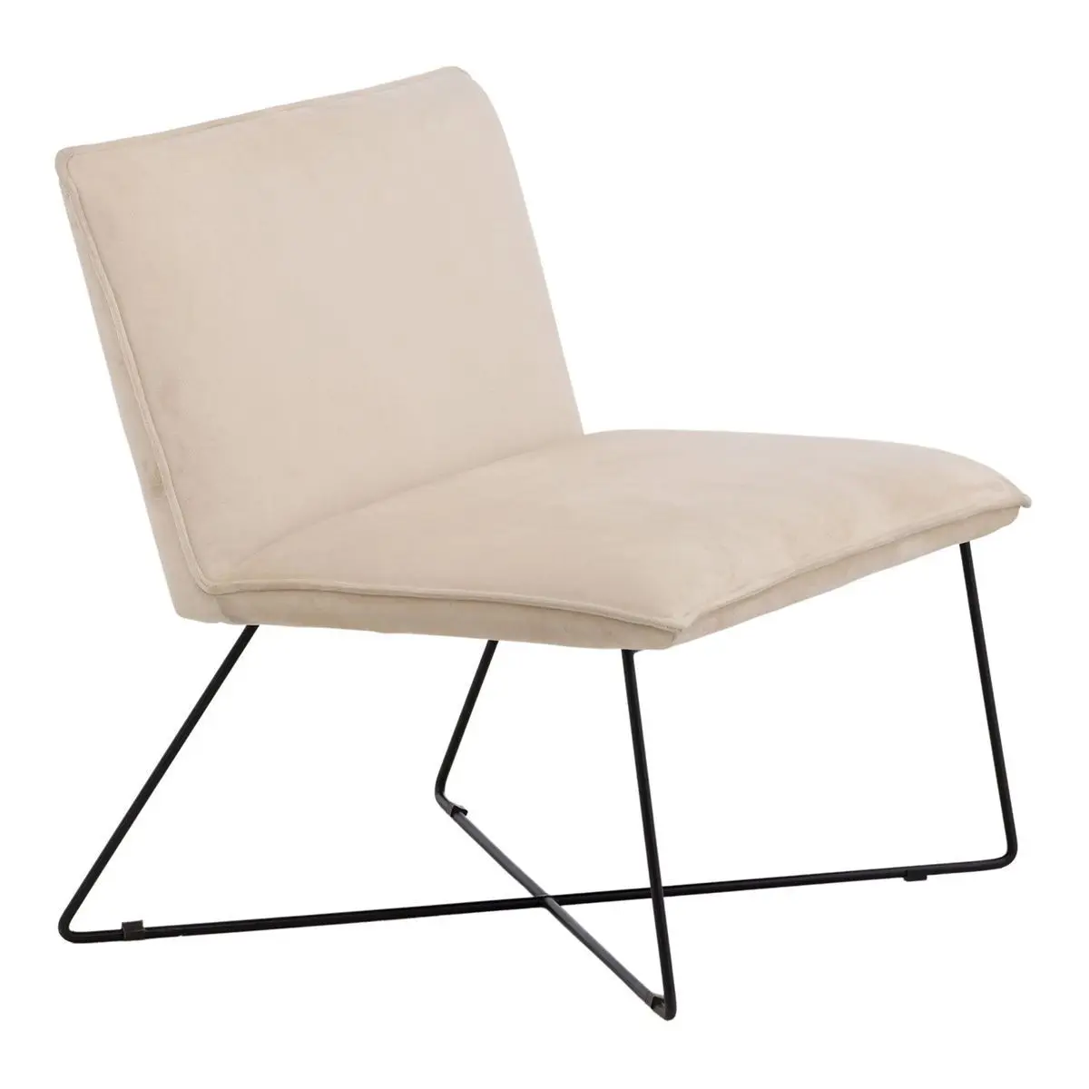 Fauteuil en Velours «X-Lounge» 82cm Beige