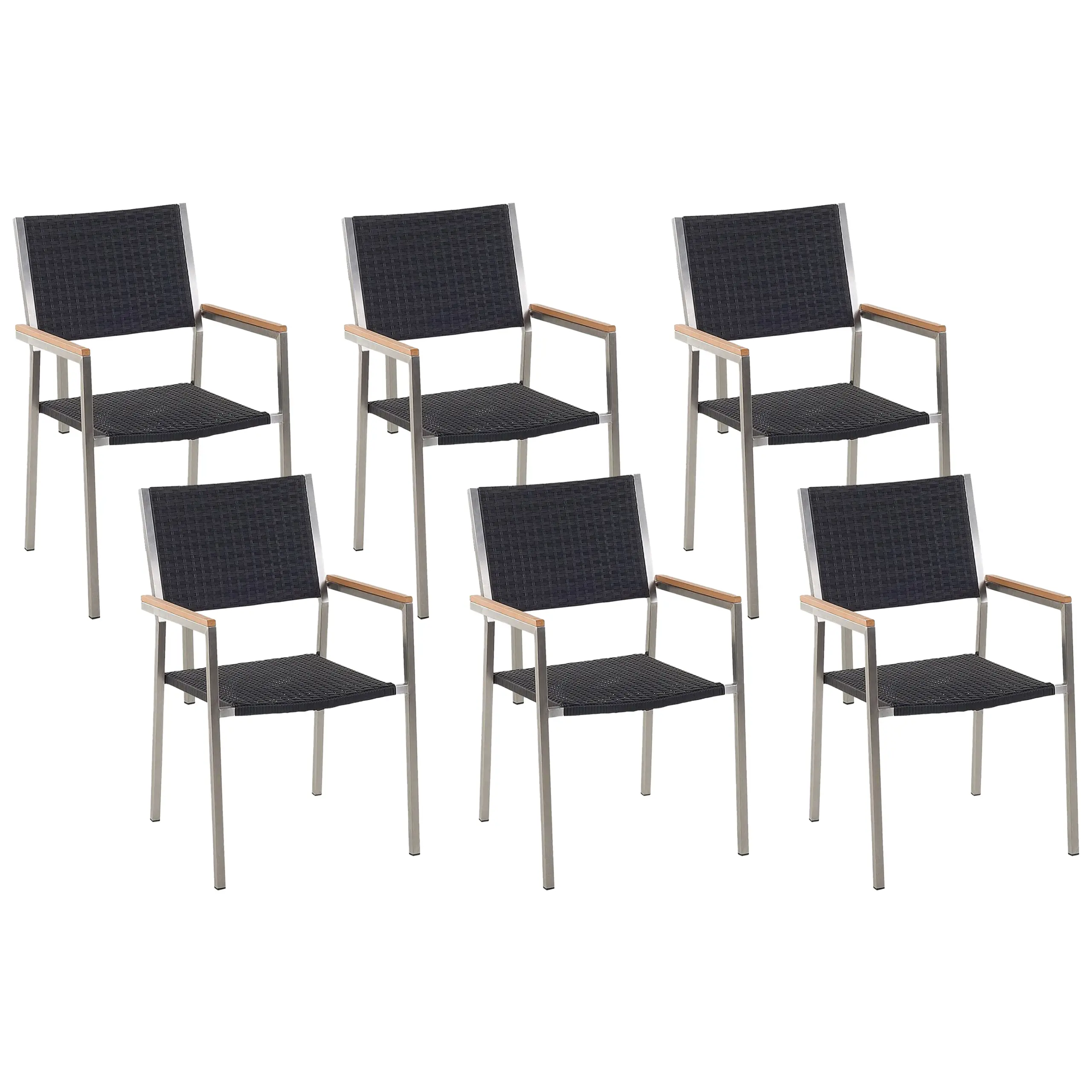 Chaise de salle à manger Polyrotin Noir GROSSETO – Beliani
