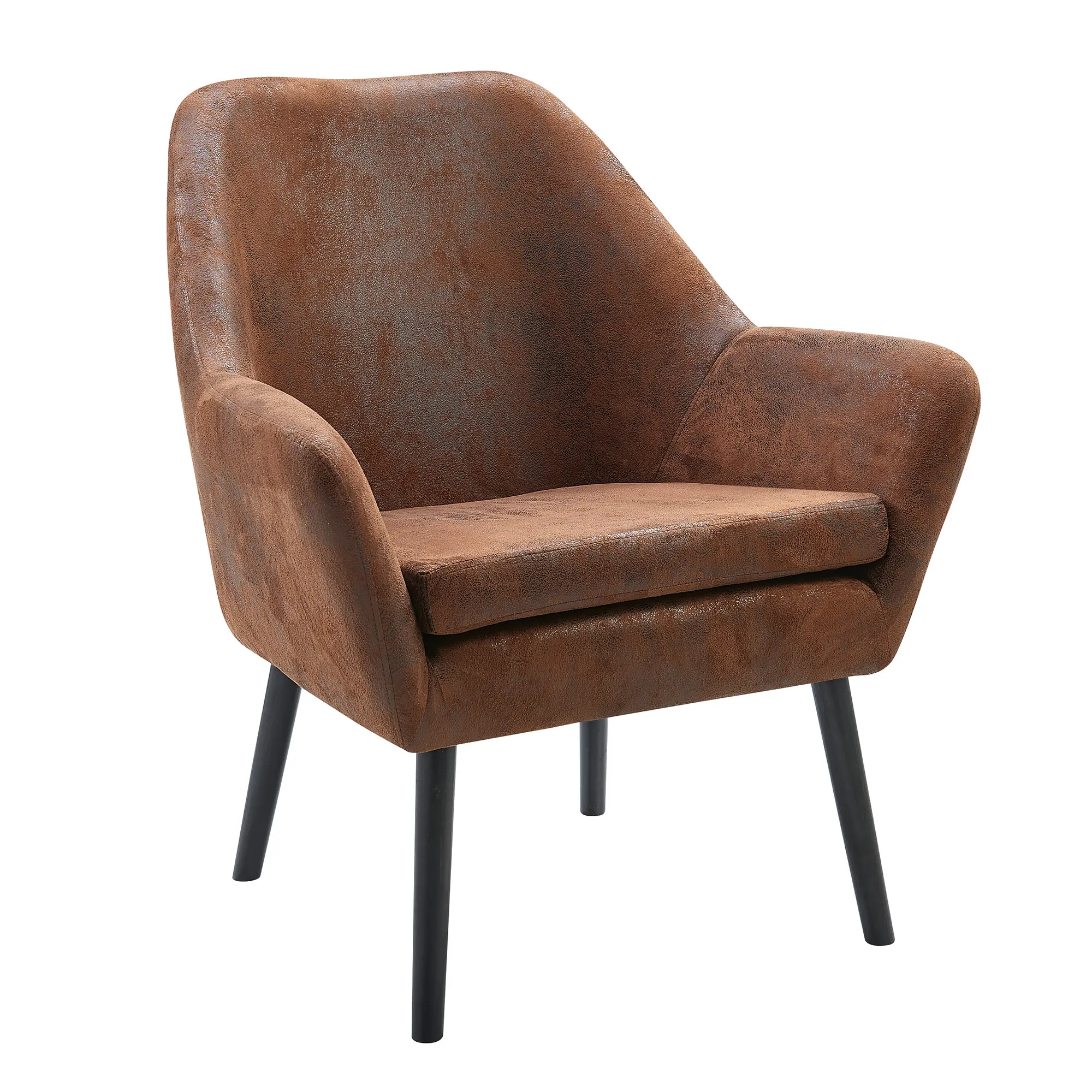 Fauteuil en similicuir vieilli marron Teamson Home