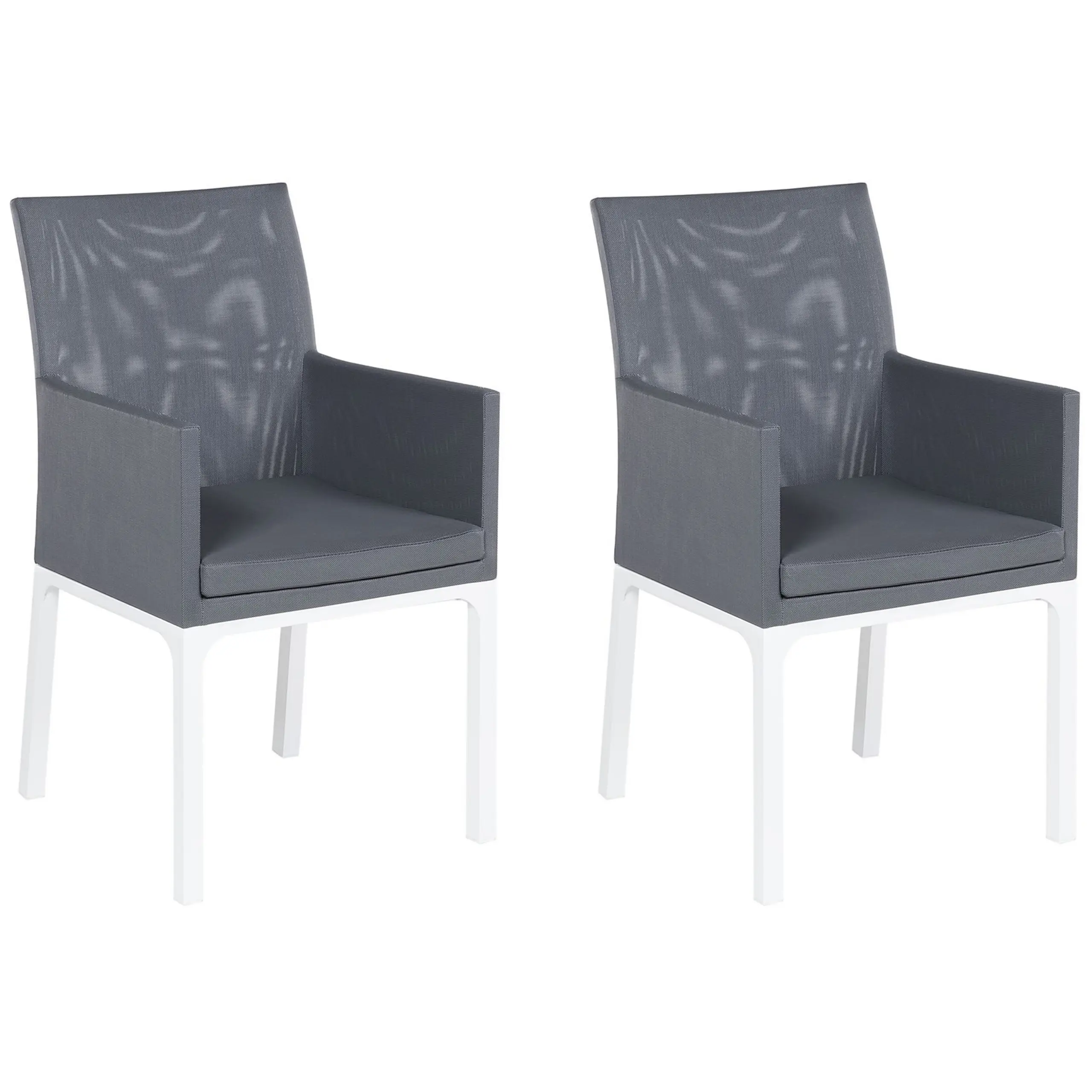 Chaise de jardin Tissu Gris foncé BACOLI Beliani