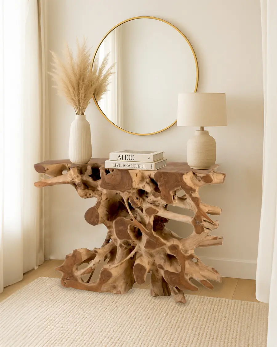 Forest – Console en bois massif de teck 121 cm – UNIQKA