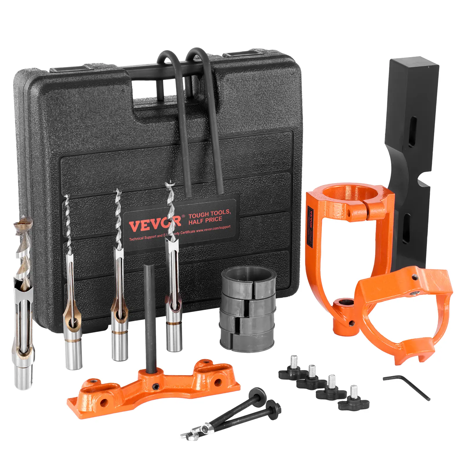 VEVOR Fixation mortaiser perceuse colonne, 4 forets, burins carrés. Outils mortaise, tenon.