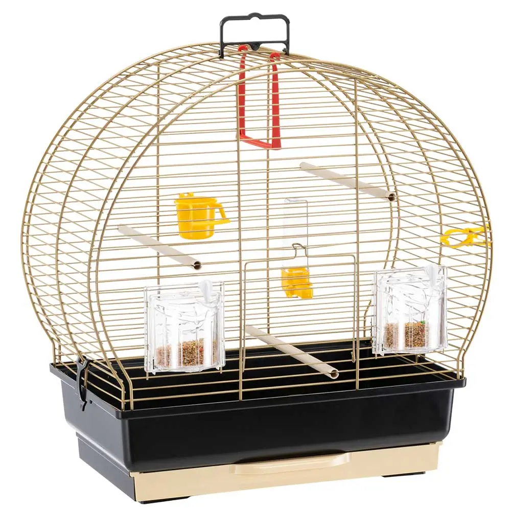 Ferplast Cage à Oiseaux LUNA 2 Cage pour Oiseaux, Canaris, Perruches Ondulées, en Métal, Accessoires inclus Mangeoires rotatives Perchoirs, 44,5 x 25