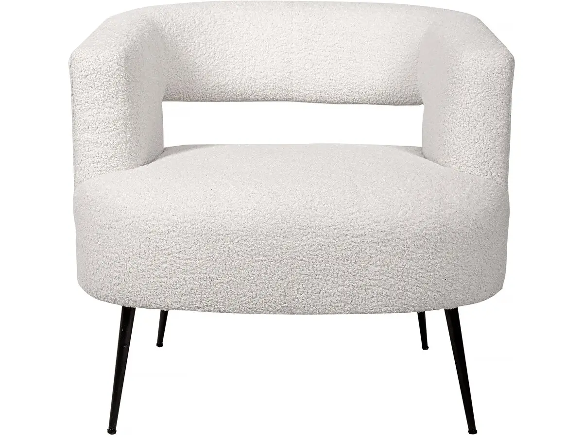 Fauteuil En Tissu Bouclette «iris» – Blanc -habitat Et Jardin