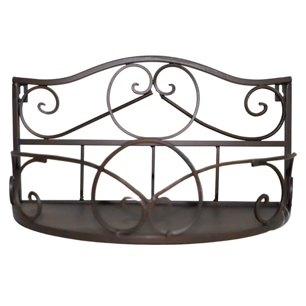 ~ Etagère murale en métal marron 38 x 17 x 21cm Chemin de campagne