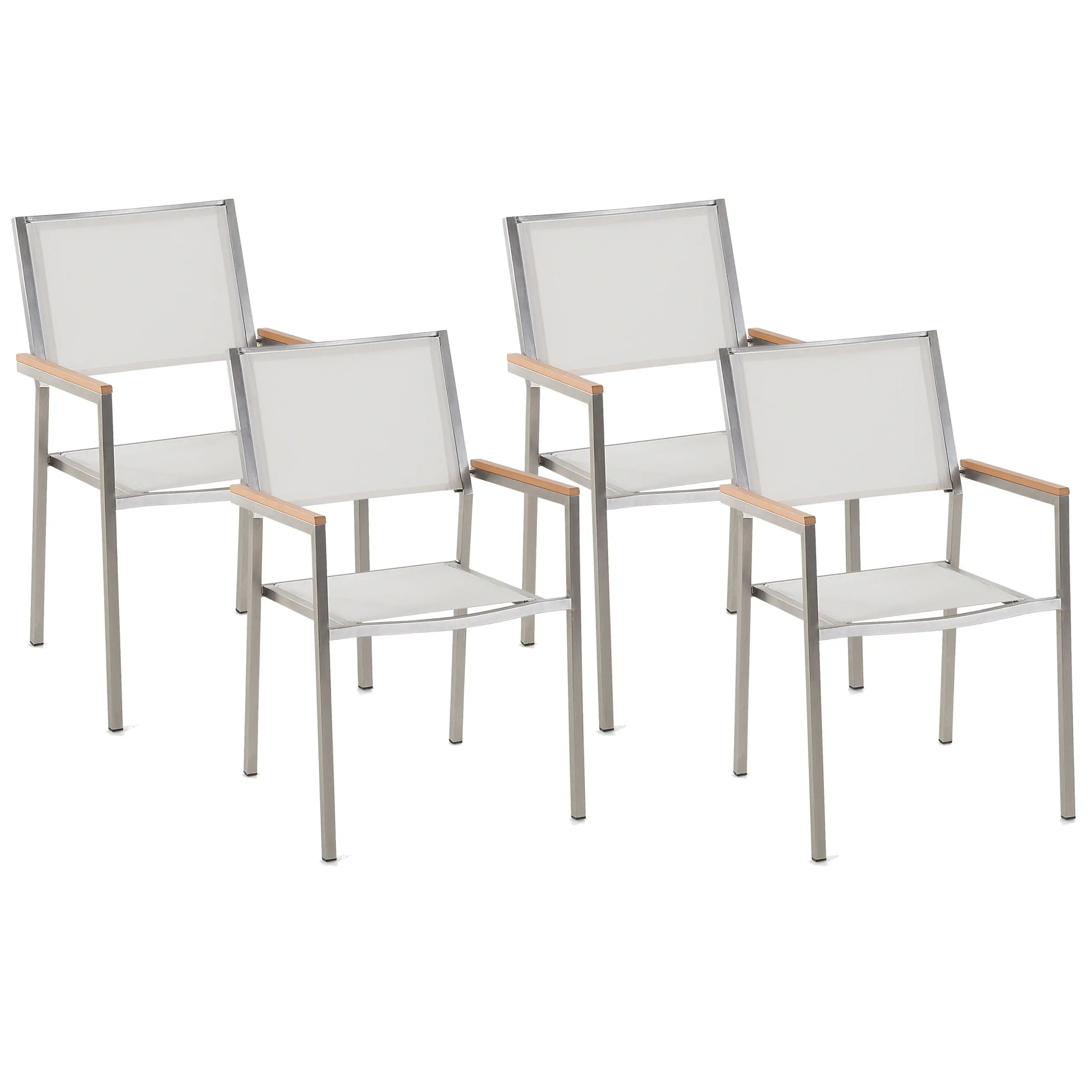 Chaise de salle à manger Acier inox Blanc GROSSETO – Beliani