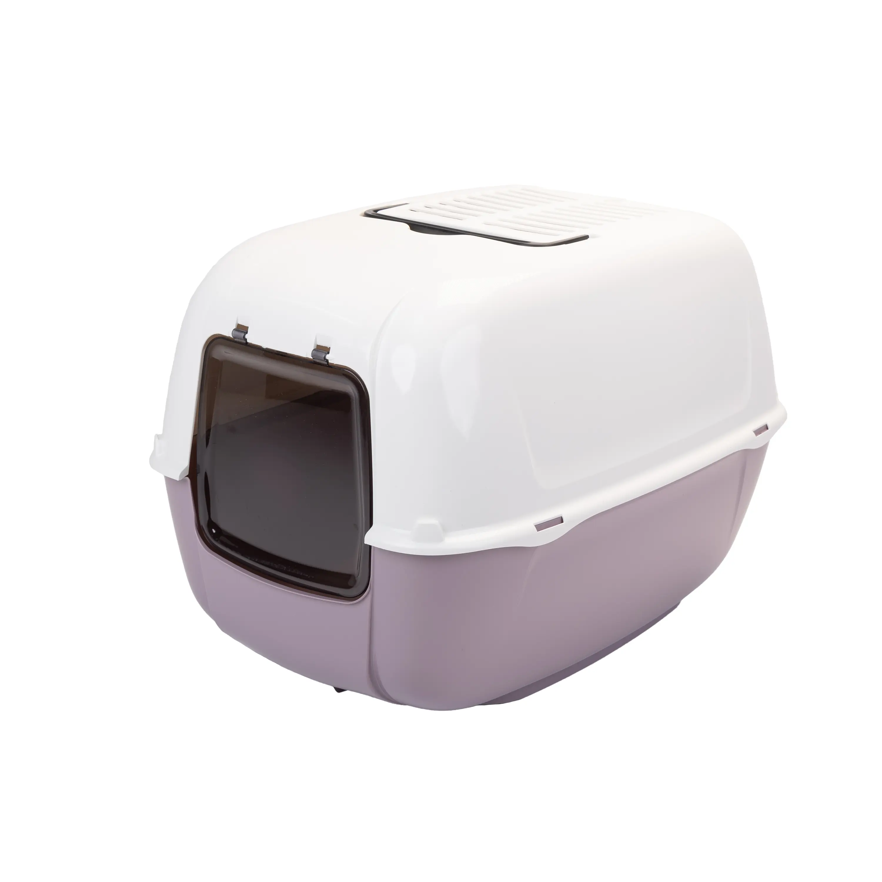 Ferplast Bac Litiere pour Chat, Maison de toilette pour Chat, 2 filtres à charbon actif anti-odeur inclus, Porte battante obscurcie, 39,5 x 52,5 x h