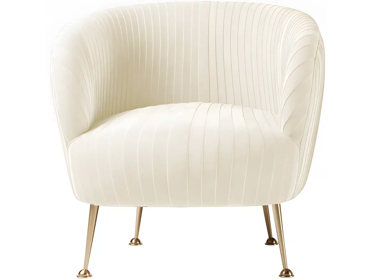 Fauteuil En Velours Design «carter» – Beige -palozi Home