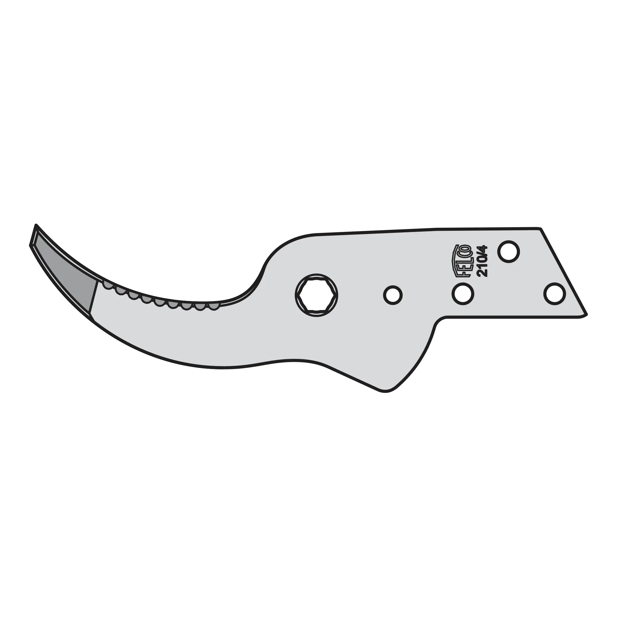 FELCO Contre-lame de rechange 200/4 (avec coupe droite, argent, 35 x 15 x 5 cm) FELCO 200/4