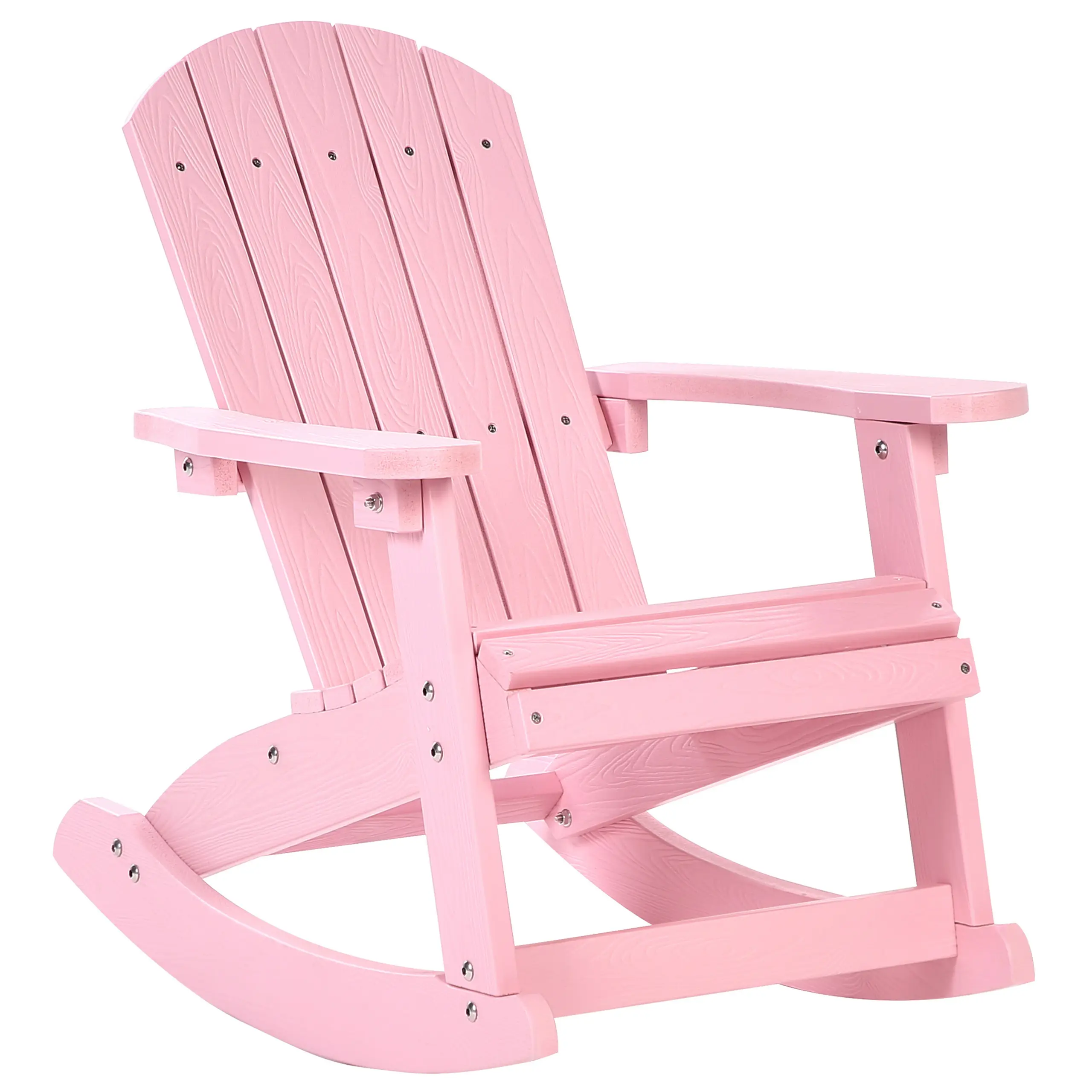 Chaise à bascule pour enfants Bois synthétique Rose pastel ADIRONDACK – Beliani