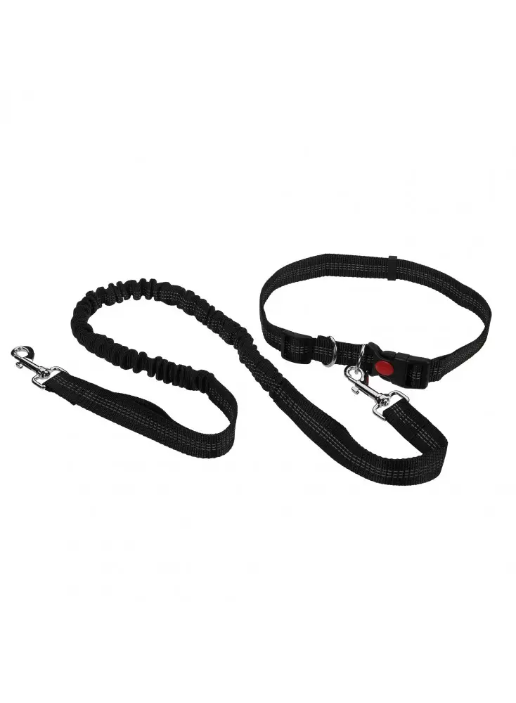 Ensemble kit mains libres – laisse extensible NOIR – Mon Ami Luki