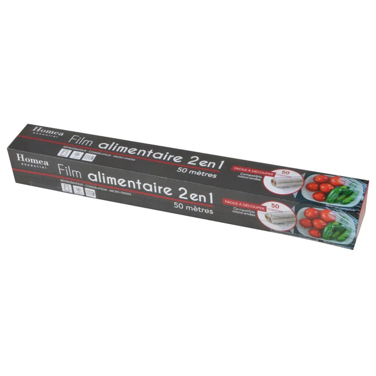 Film Alimentaire en PVC «2 en 1» 50m Transparent