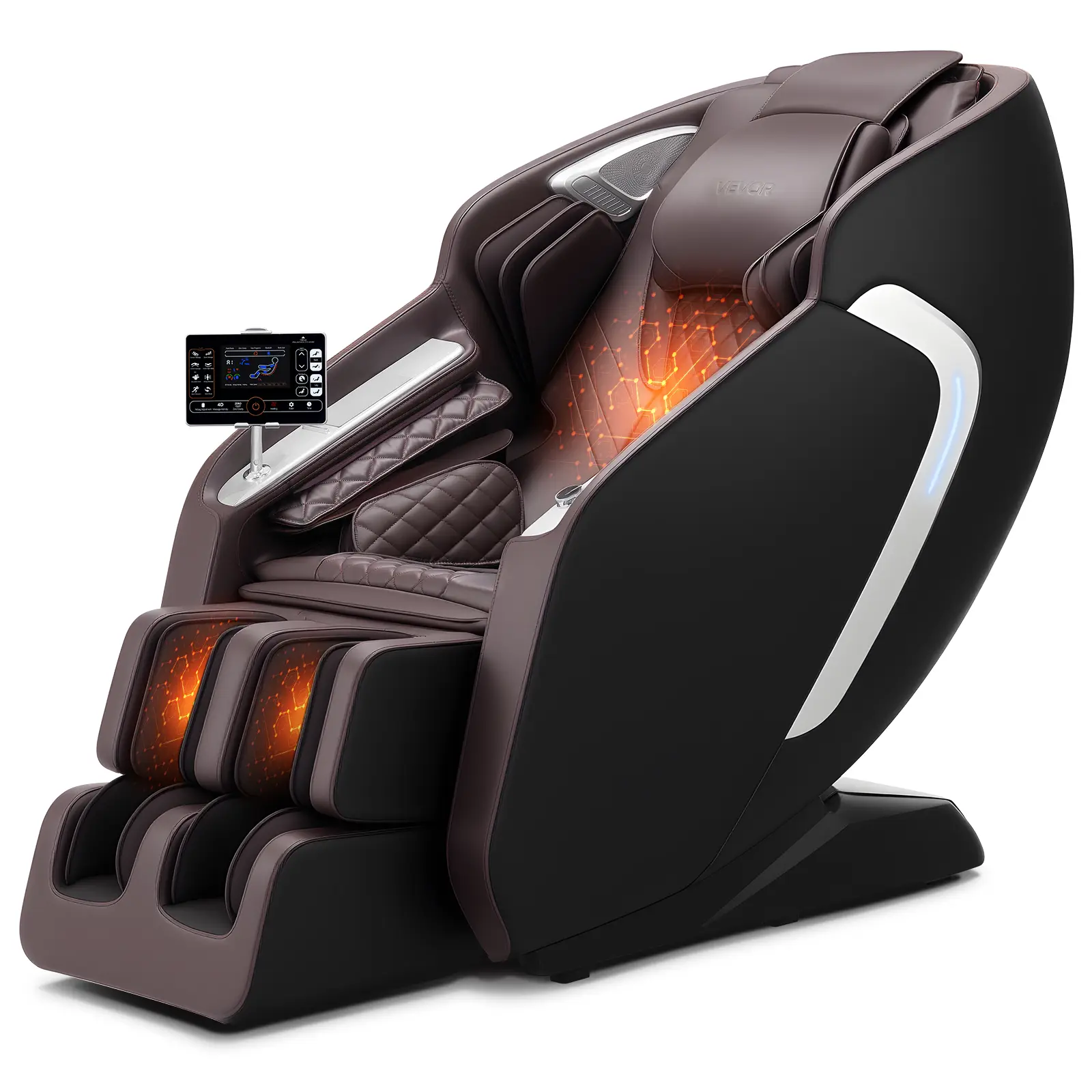 VEVOR Fauteuil massage rail SL, relaxation 4D inclinable, zéro gravité, mode yoga, voix IA.