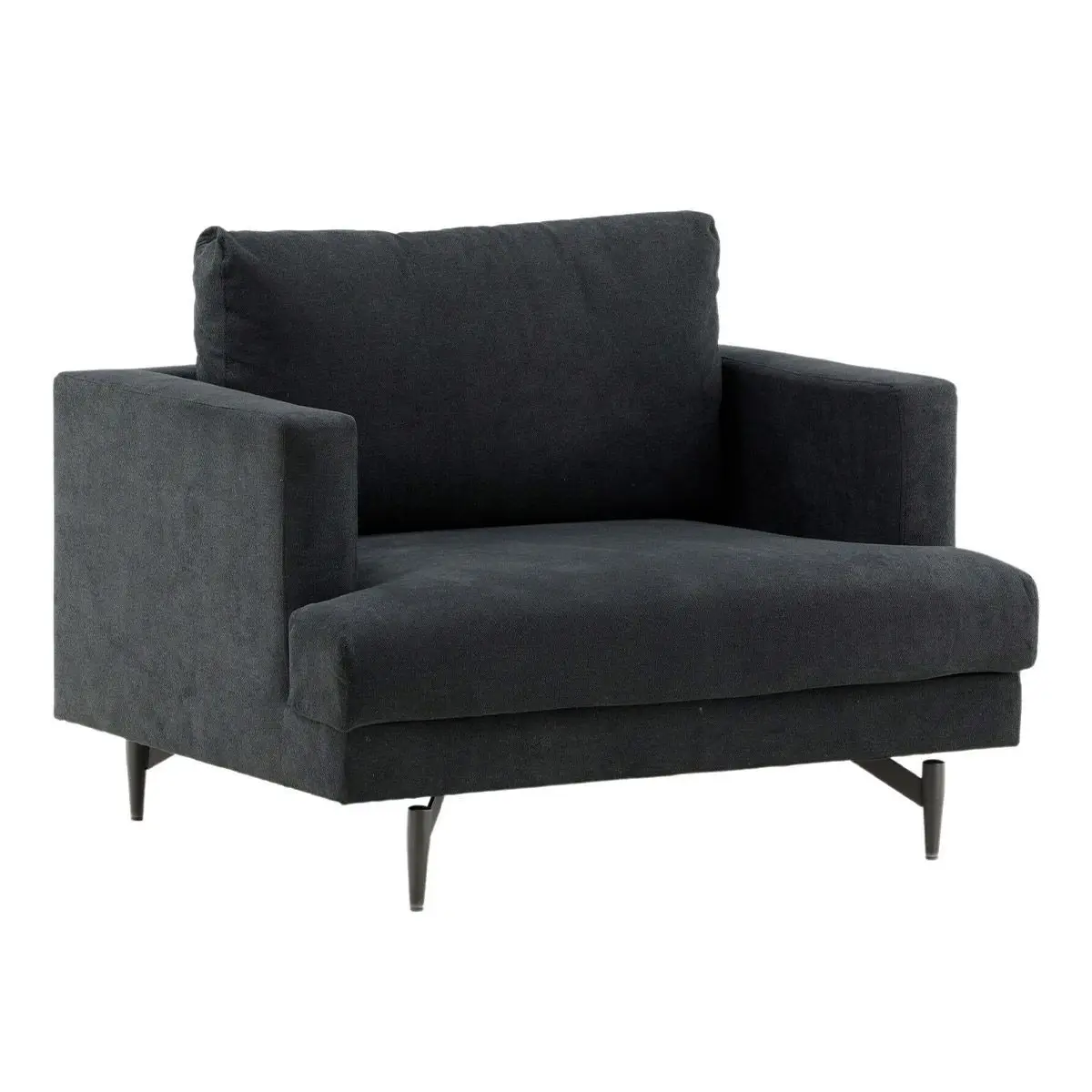Fauteuil en Tissu «Sofia» 104cm Noir