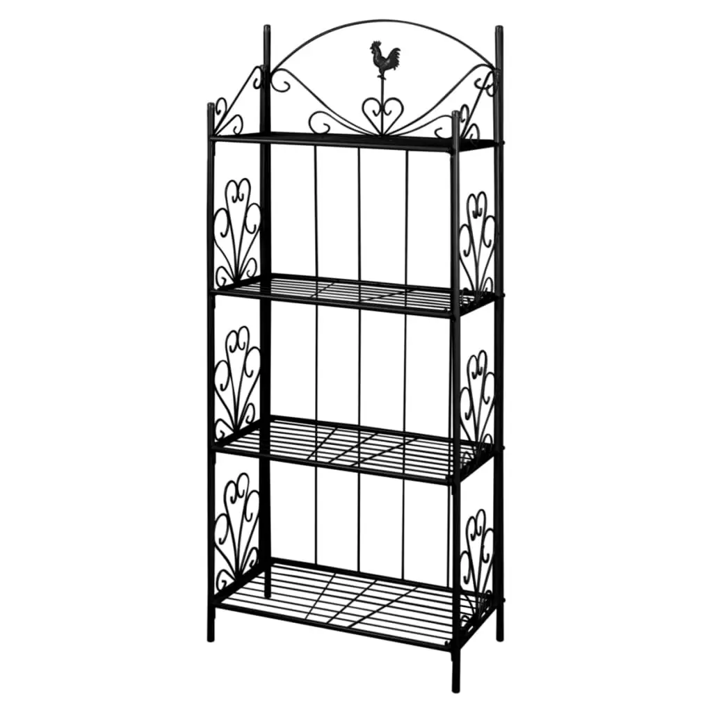 Étagère à Fleurs en Acier 4 Niveaux pour Jardin et Terrasse Décorative Noir 153 cm – ComfortXL Outdoor Living