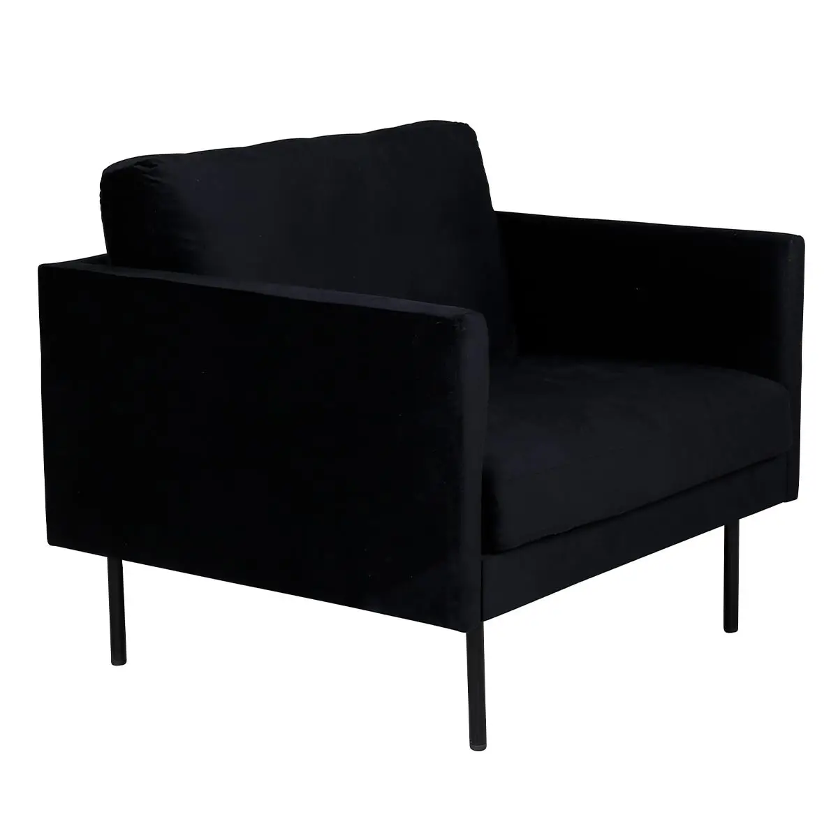 Fauteuil en Velours «Zoom» 95cm Noir