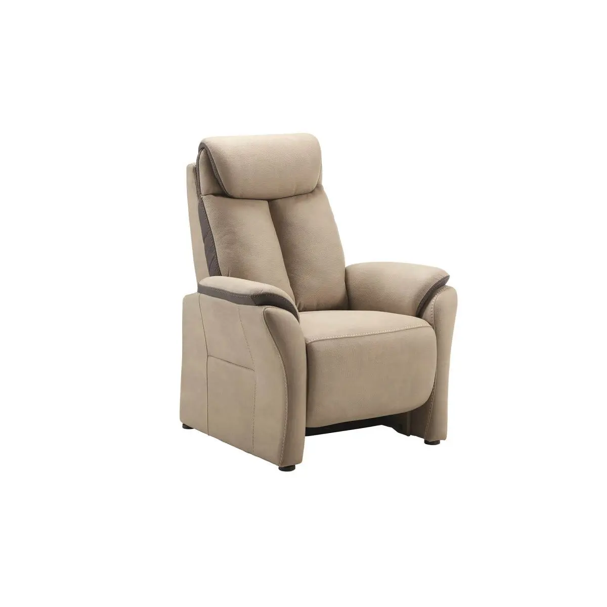 Fauteuil Fixe New Nobuck Beige et Gris Foncé – COIMBRA