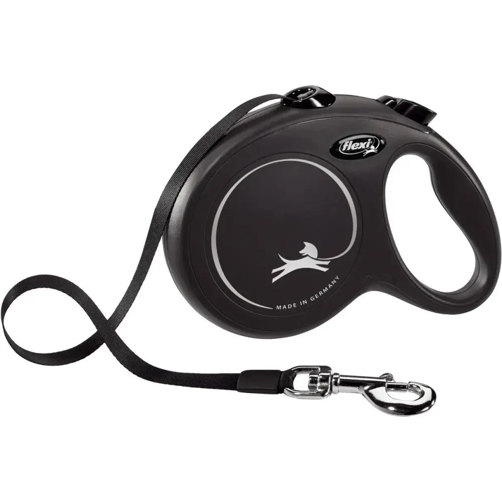 Flexi – Laisse sangle 5 mètres L Max 50 KG noir laisse pour chien