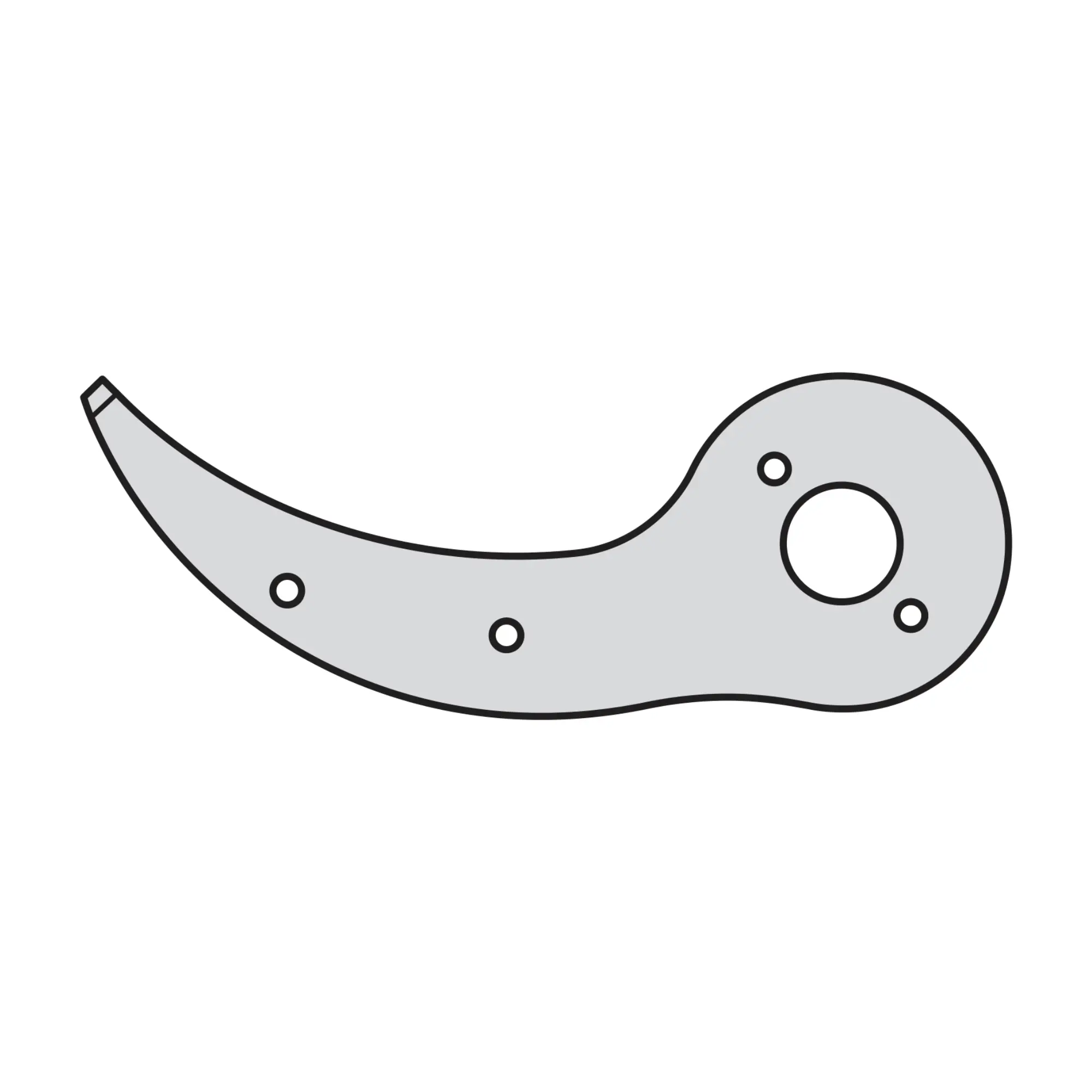 FELCO Contre-lame de rechange avec rivets 4/4 pour sécateurs FELCO 4 argent (Lame fiable pour coupes précises 35 x 15 x 5 cm) FELCO 4/4