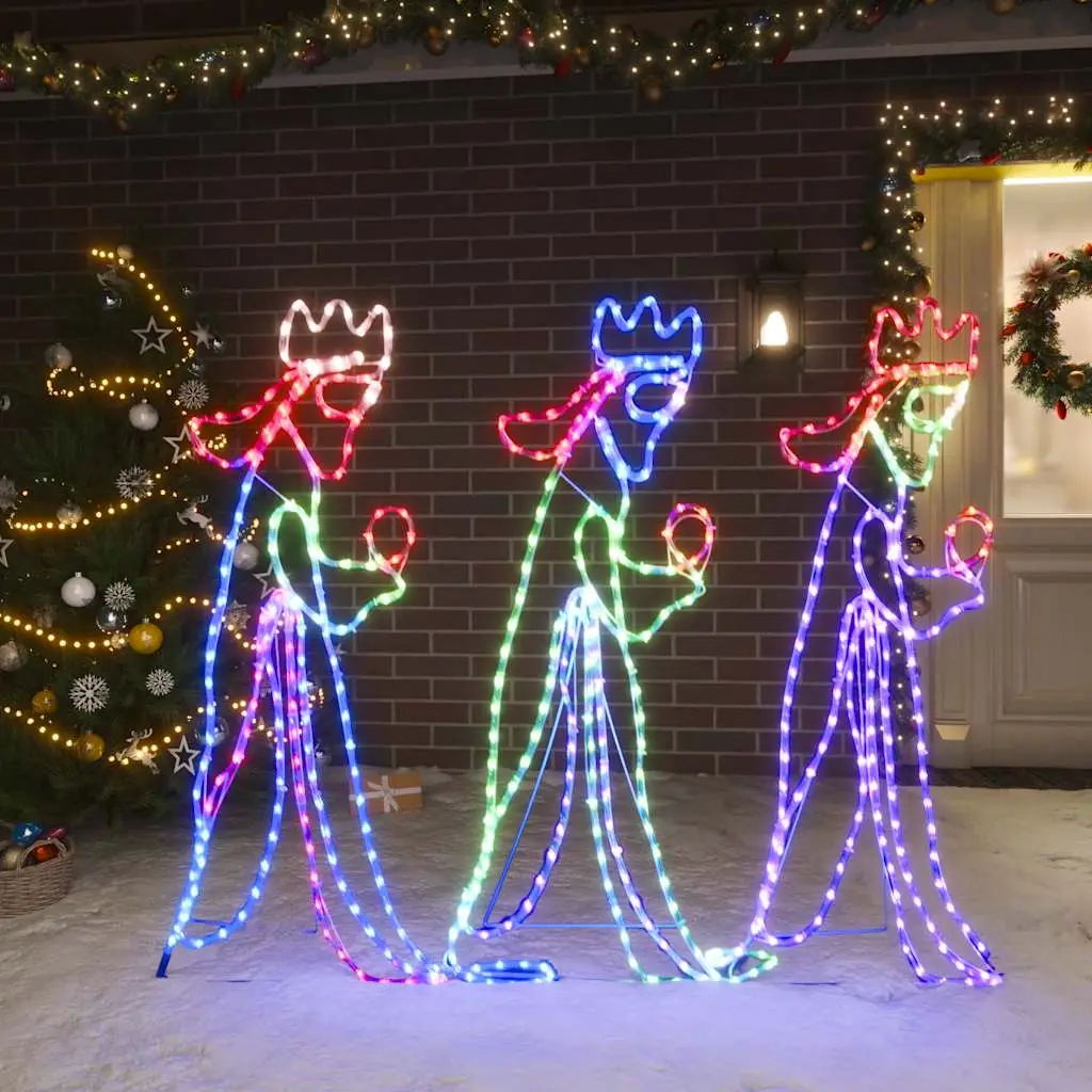 Figurine Noël Lumineuse Rois Mages 504 LED Décoration Jardin Crèche Multicolore – ComfortXL Outdoor Living