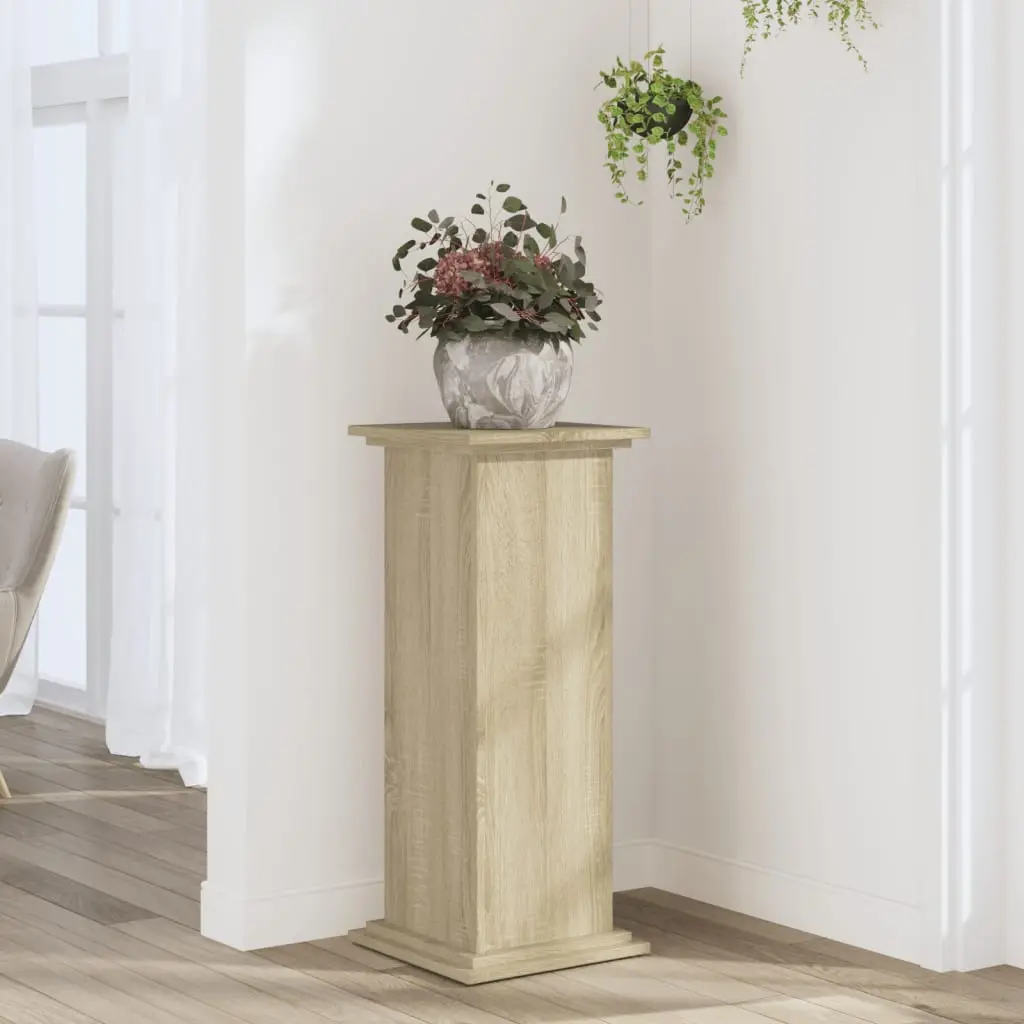Étagère à fleurs bois d’ingénierie pour Salon Décoration moderne 33x33x80 cm Chêne Sonoma – ComfortXL Outdoor Living