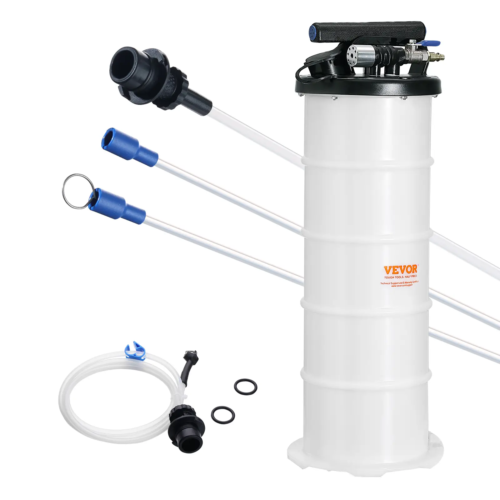 VEVOR Extracteur fluide 6,5L pompe aspiration vidange huile moteur pneumatique/manuel, jauge.
