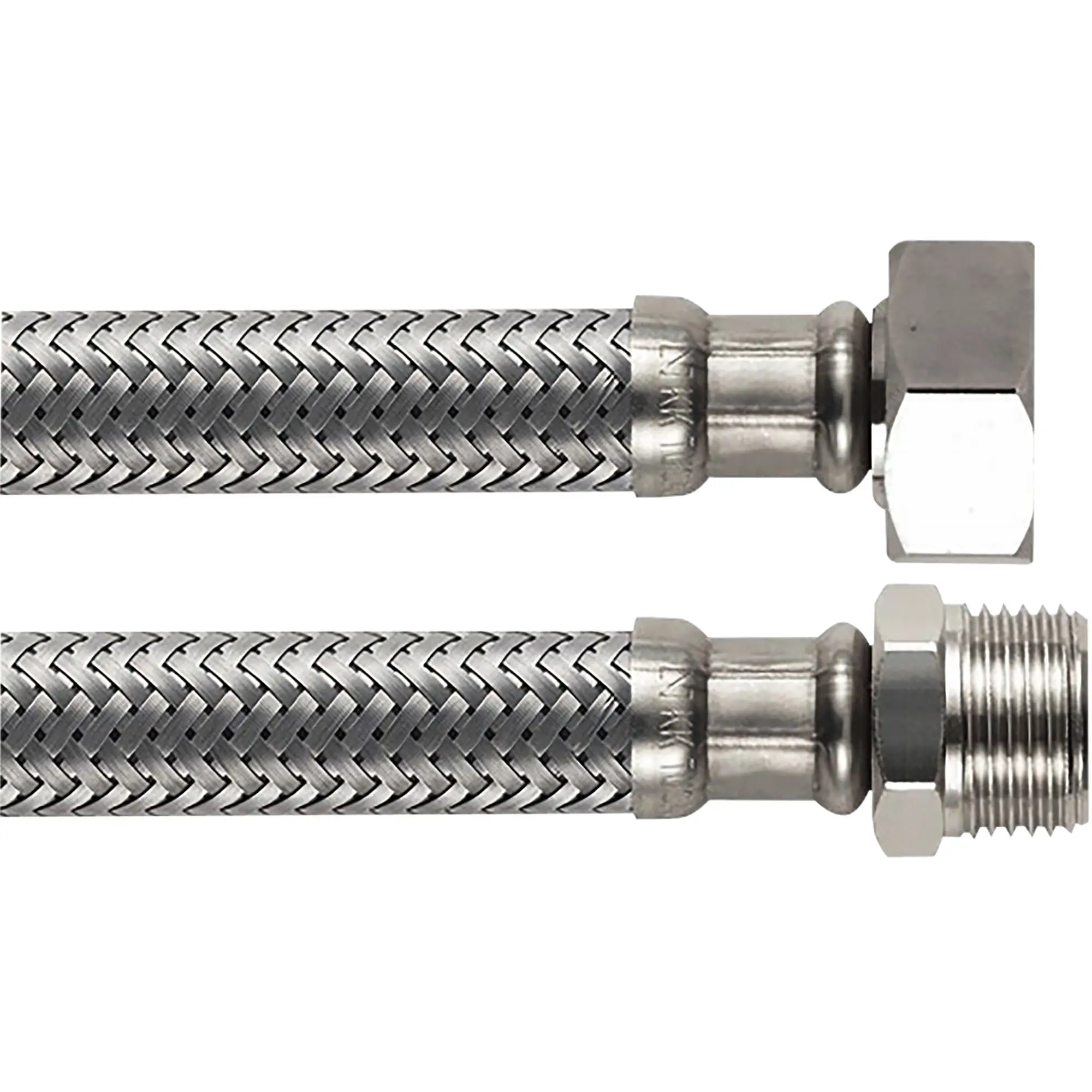 Flexible MÂLE-FEMELLE 50 cm BOUTTÉ – Ø8 mm avec filetage MÂLE 15×21 / FEMELLE 15×21