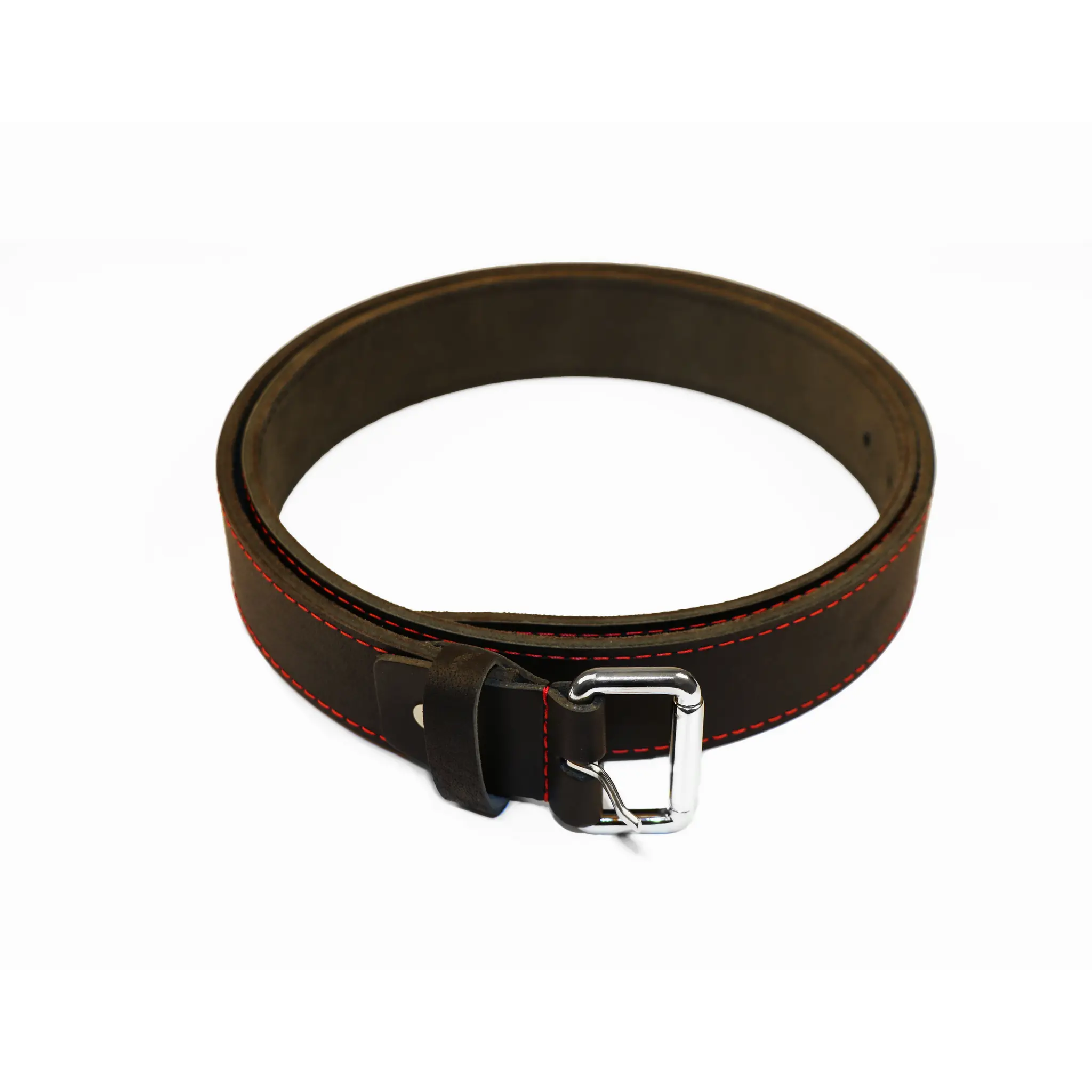 FELCO 940 Ceinture en cuir noir 40 mm – élégante, robuste, réglable, coutures rouges, pour style professionnel ou décontracté
