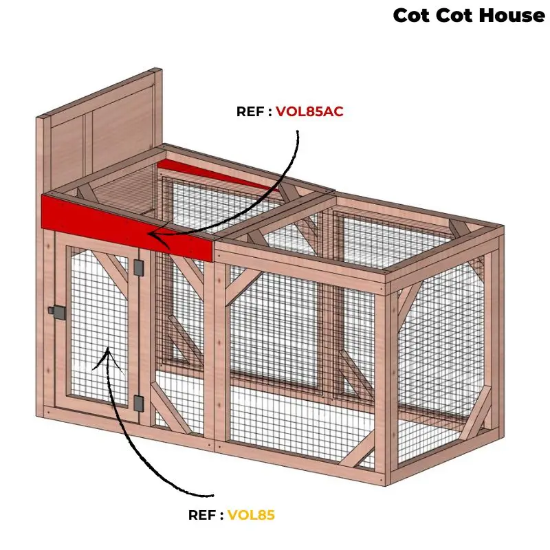 Ensemble de volière 85 avec adaptateur pour poulailler version confort – Cot Cot House