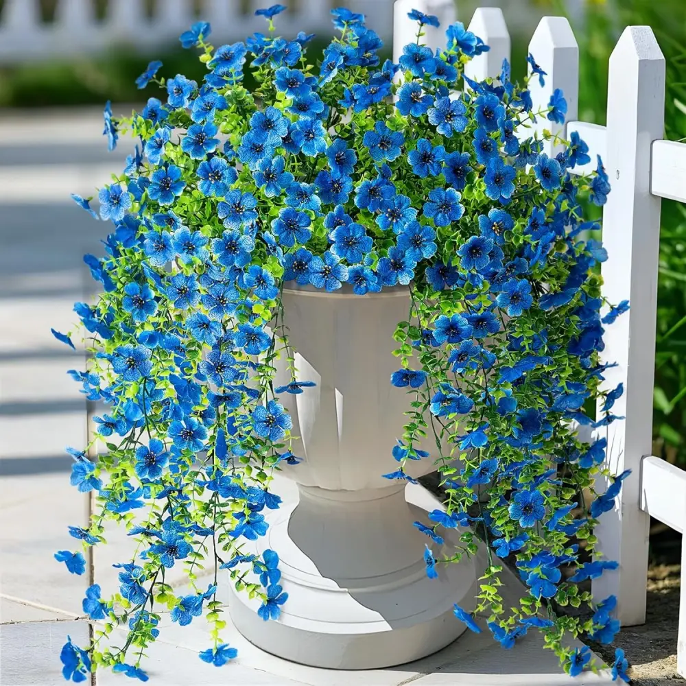 Fleurs Plastiques Artificielles pour Phalaenopsis 2 pièces Bleu MCBOSON