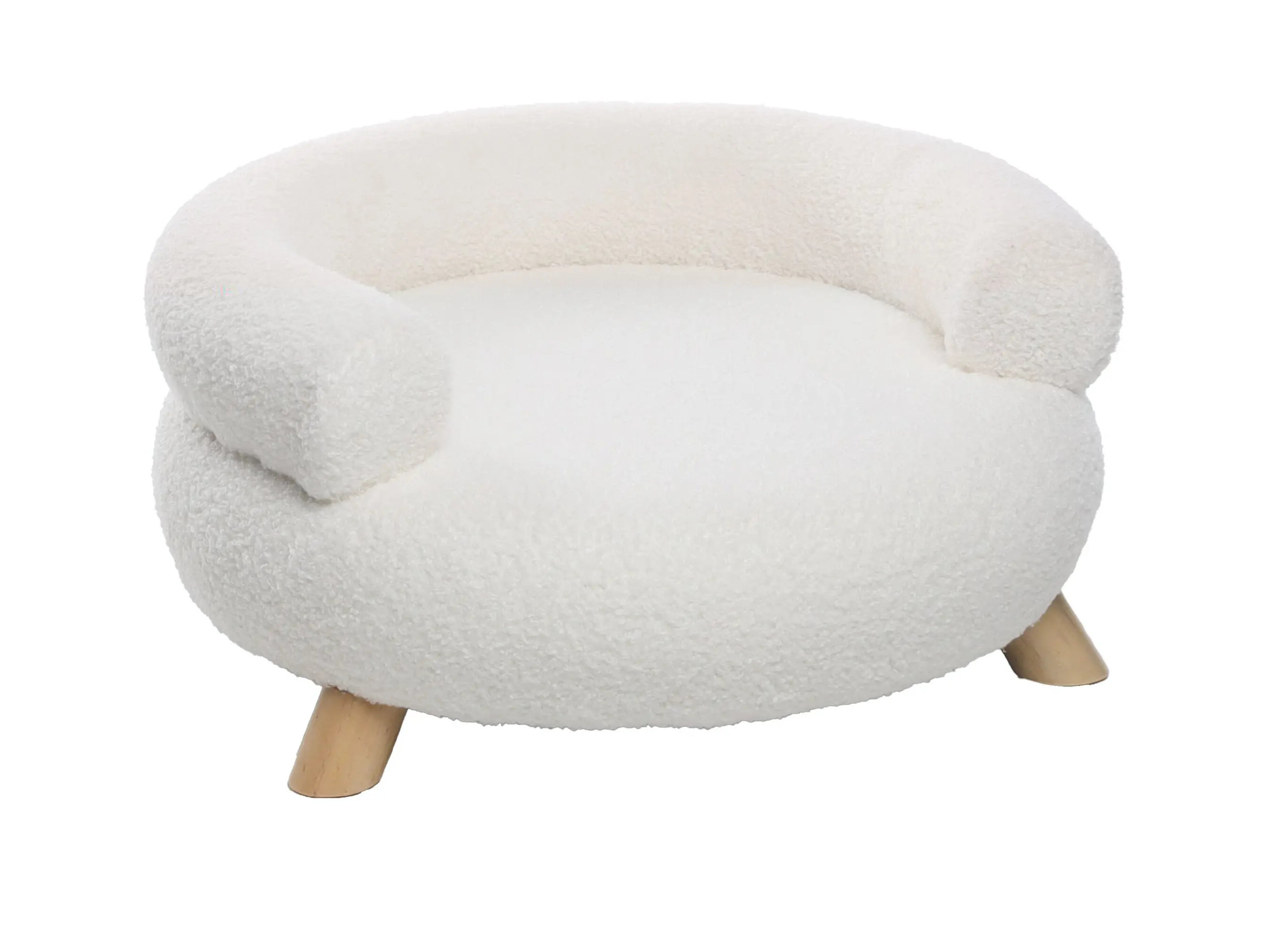 Fauteuil pour chien ou chat Détente Bouclette blanche 54 cm
