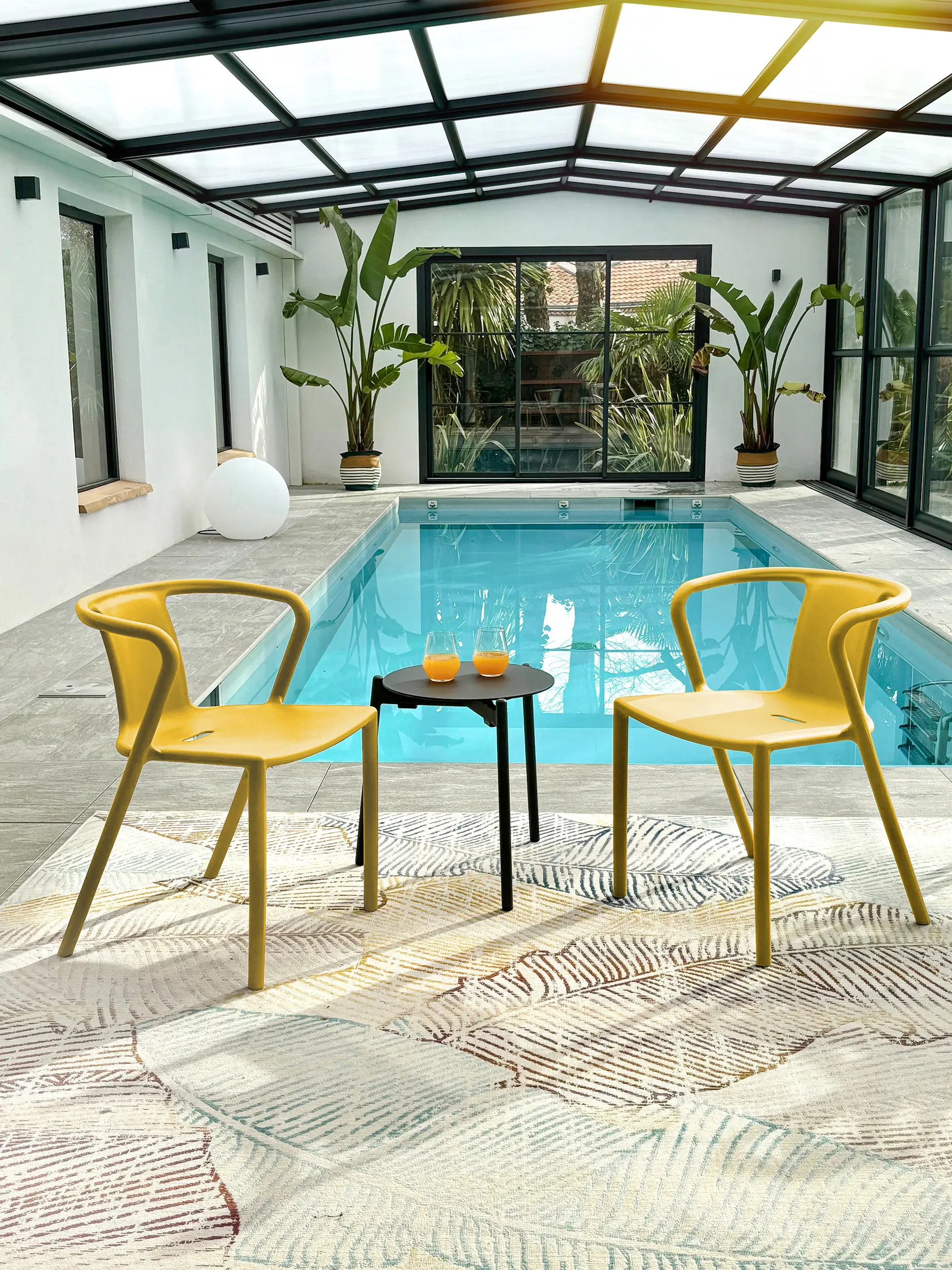 Fauteuil de jardin empilable en Polypropylène – Jaune moutarde – DIEGO