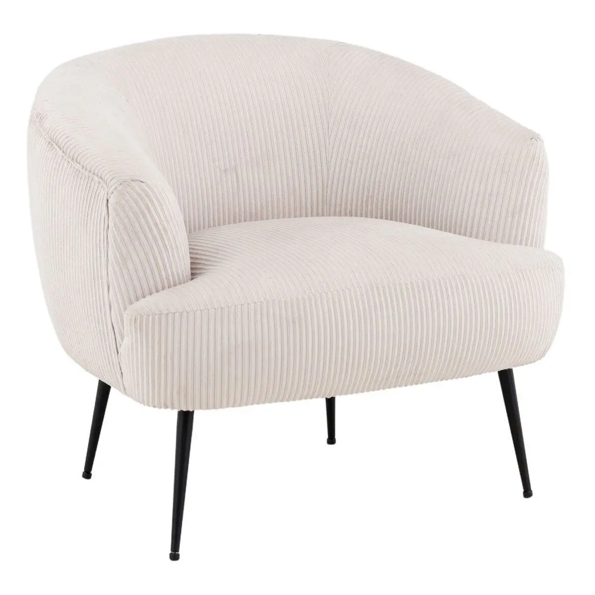 Fauteuil en Velours Côtelé «Derry» 79cm Beige