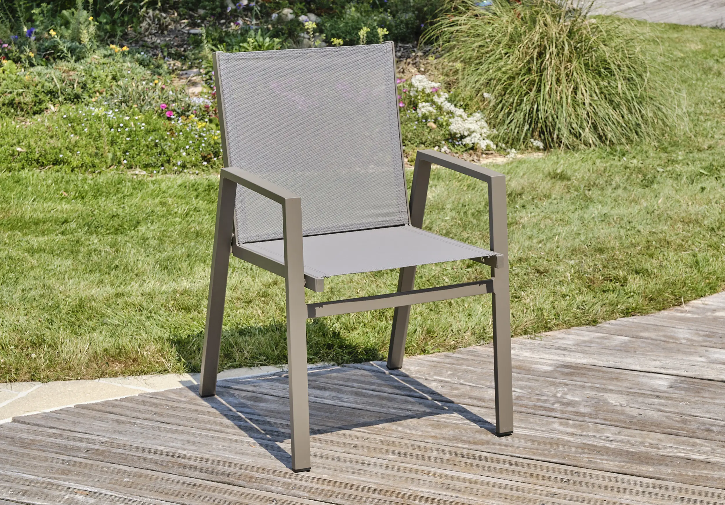 Fauteuil de jardin empilable en aluminium – Quartz – FLORIDE