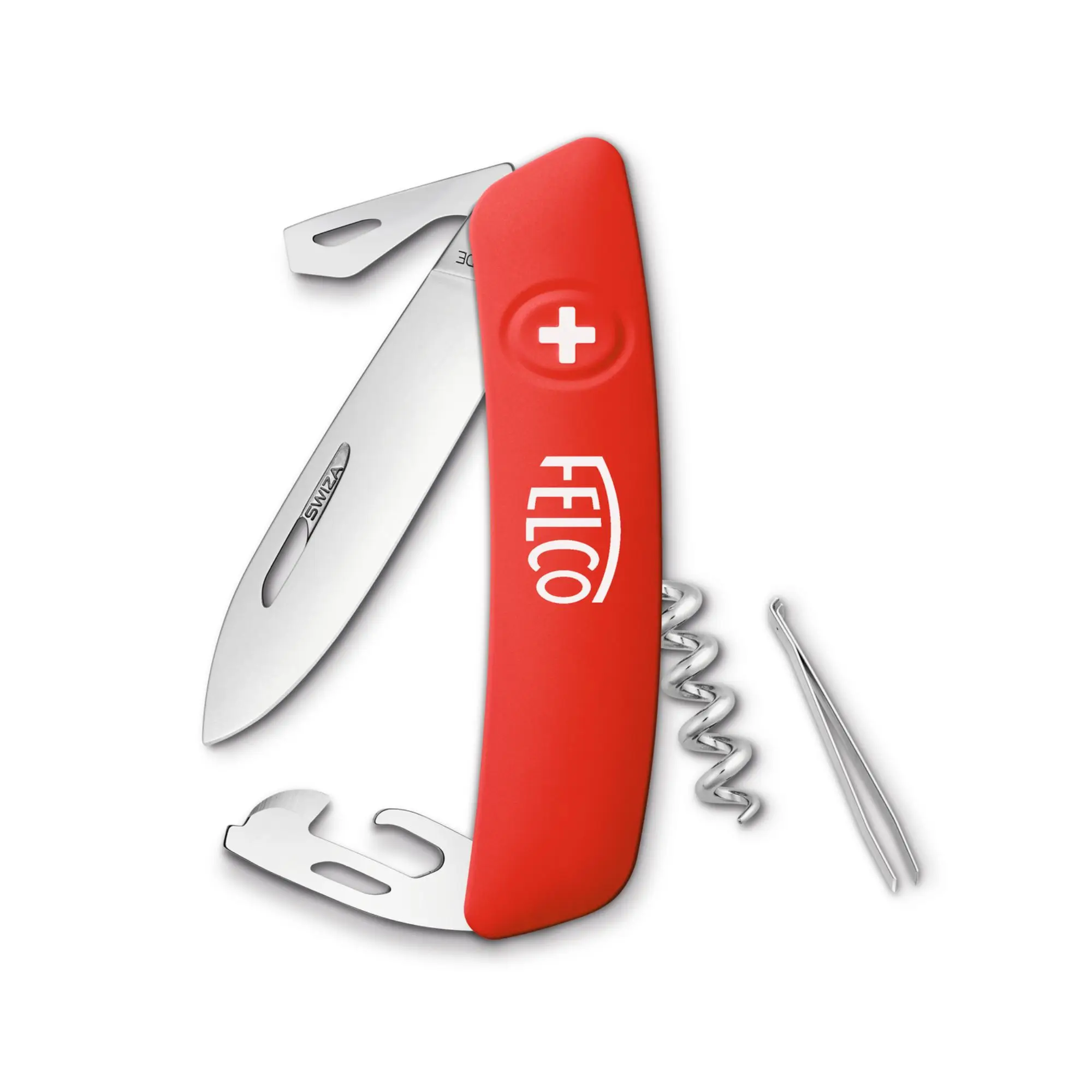 FELCO Couteau suisse n° 503 (9 fonctions, lame 75 mm, tournevis plat, tire-bouchon, pincette, ouvre-bouteille, ouvre-boîte, verrouillage lame)