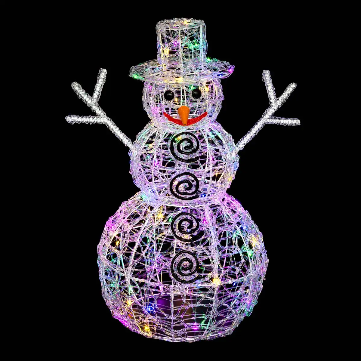 Forme acrylique bonhomme de neige 3D lumineuse 80 LED H.60cm extérieur multicolore FEERIC LIGHTS & CHRISTMAS