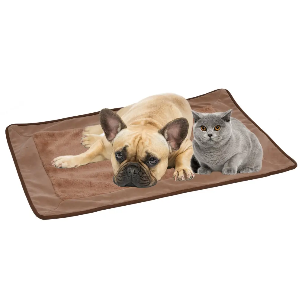 Flamingo – Tapis Thermique S 70 x 50 x 1.5 cm marron pour chien ou chat
