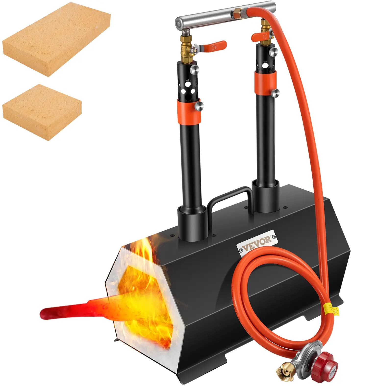 VEVOR Forge à gaz propane 2 brûleurs, four fusion max 1427°C, efficace/économique, pour forgeage métaux, couteliers.