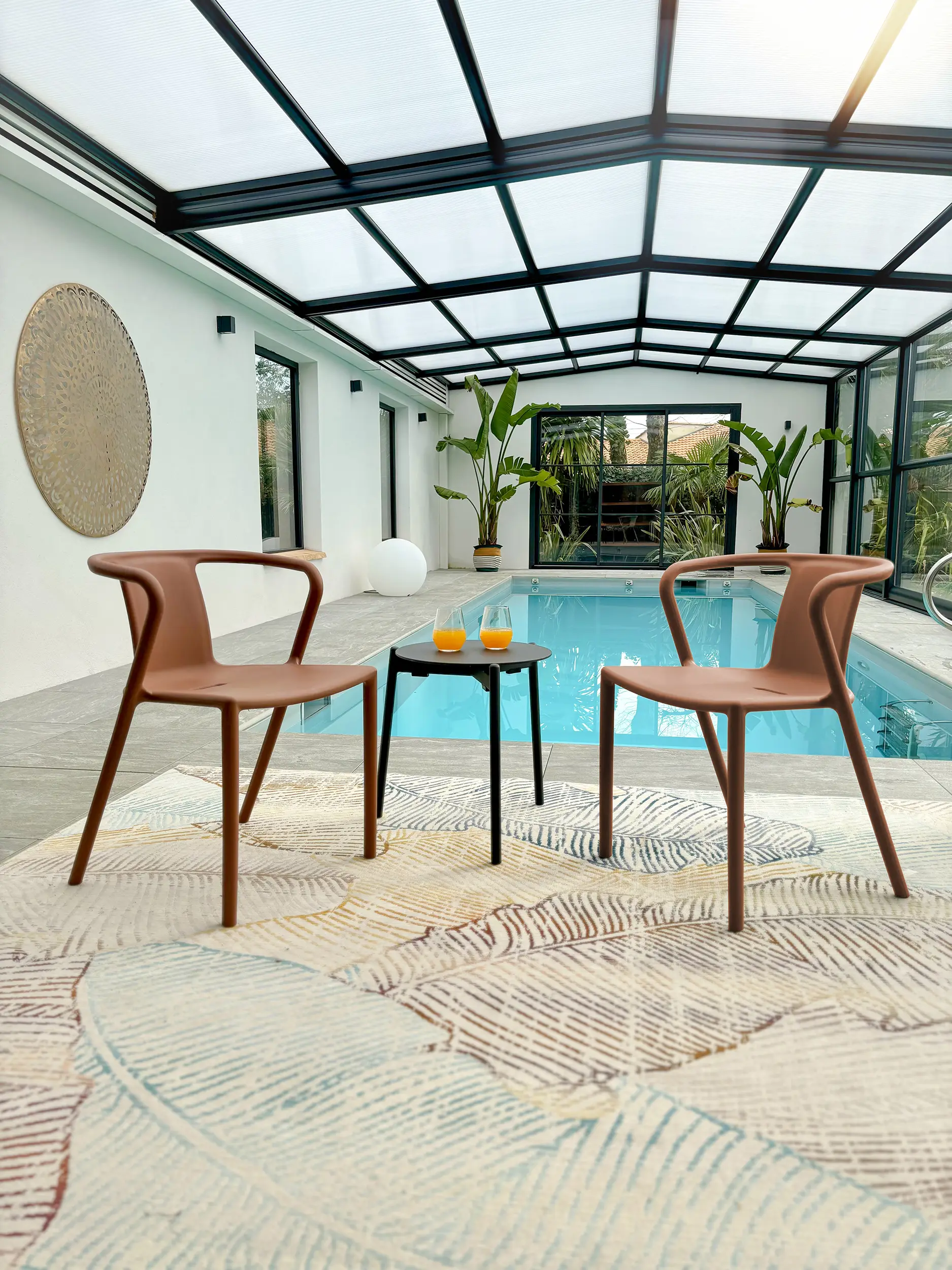 Fauteuil de jardin empilable en Polypropylène – Terracotta – DIEGO