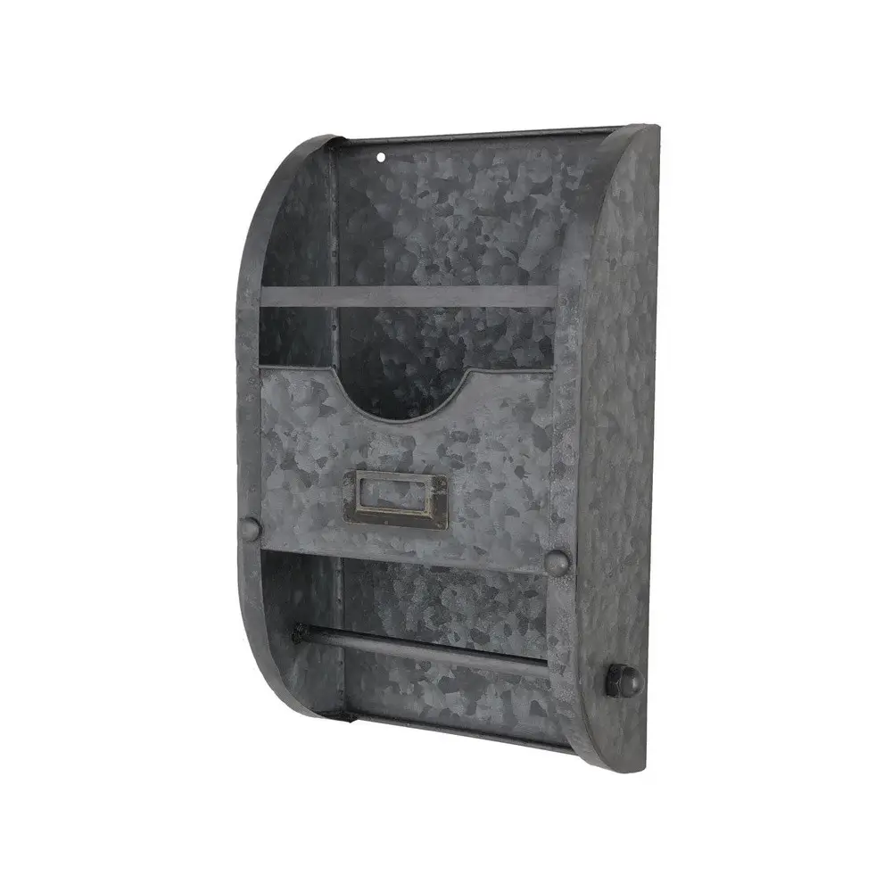 ~ Etagère murale avec dérouleur en métal gris 35 x 20 x 10 cm Chemin de campagne