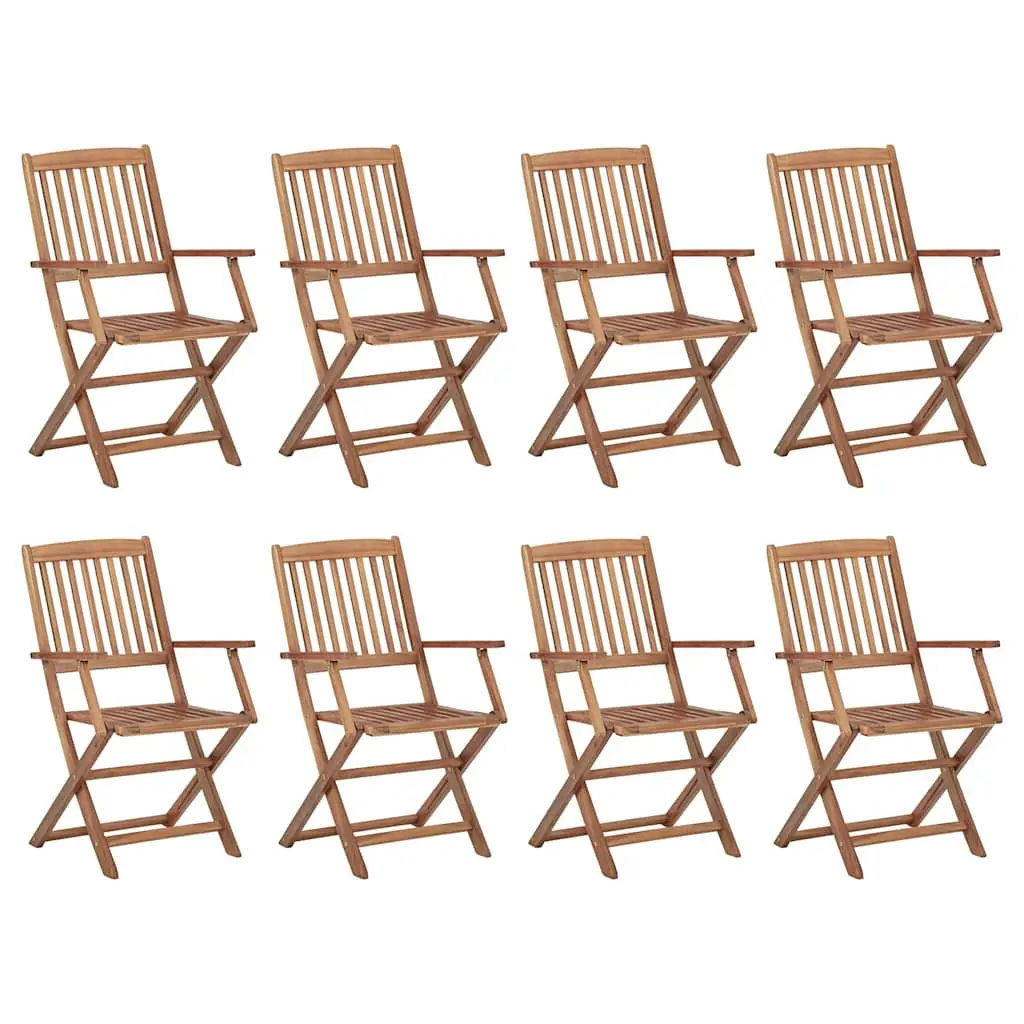 Fauteuils de jardin pliants en Bois d’acacia massif avec Accoudoirs pour Repas en Plein Air Lot de 8 – ComfortXL Outdoor Living