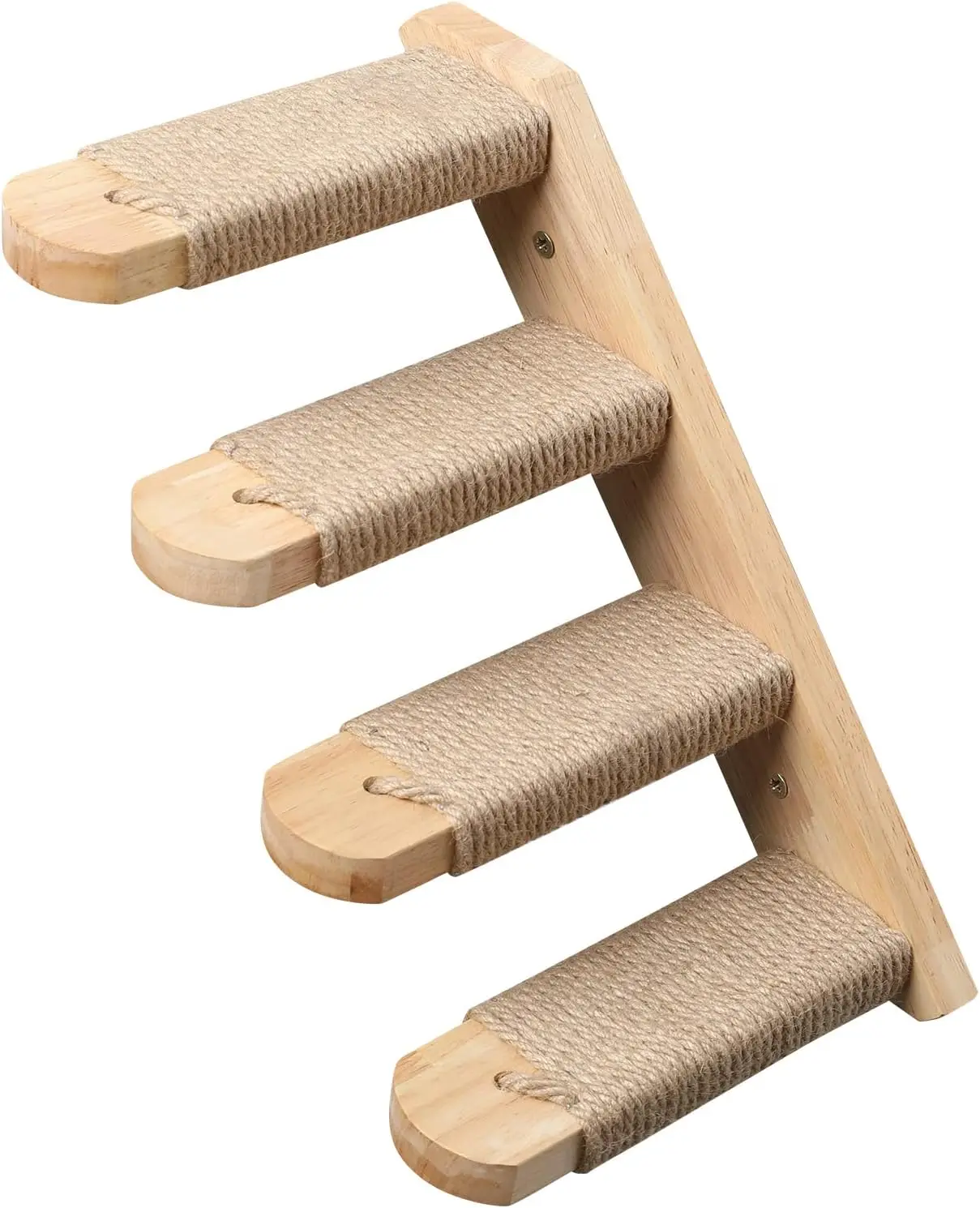 Étagère murale d’escalade pour chat à quatre marches avec griffoir en jute pour chat