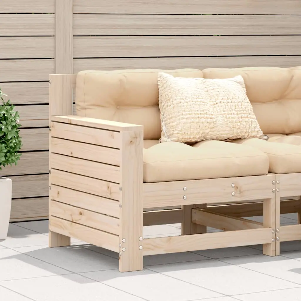 Fauteuil d’Extérieur en Pin Massif Brut avec Accoudoirs pour Composer un Salon de Jardin Personnalisable Bois Naturel – ComfortXL Outdoor Living