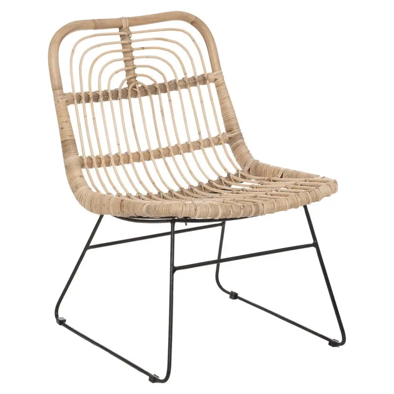 Fauteuil en rotin Parsa pieds métal Atmosphera