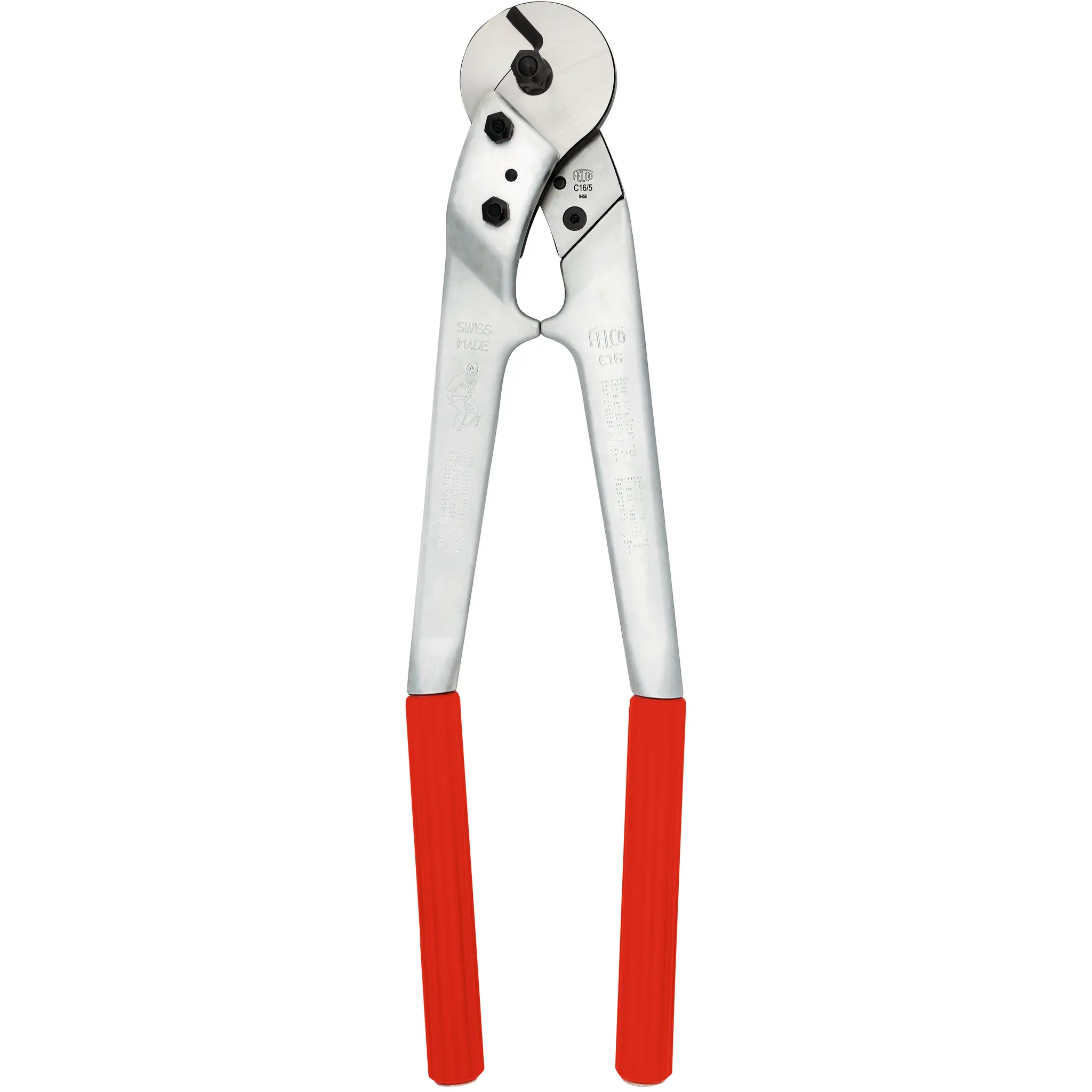 FELCO Coupe-câbles à deux mains n° C16 (Diamètre de coupe 16 mm, pour câbles en acier, poignées en aluminium forgé, lame en acier trempé) FELCO C16