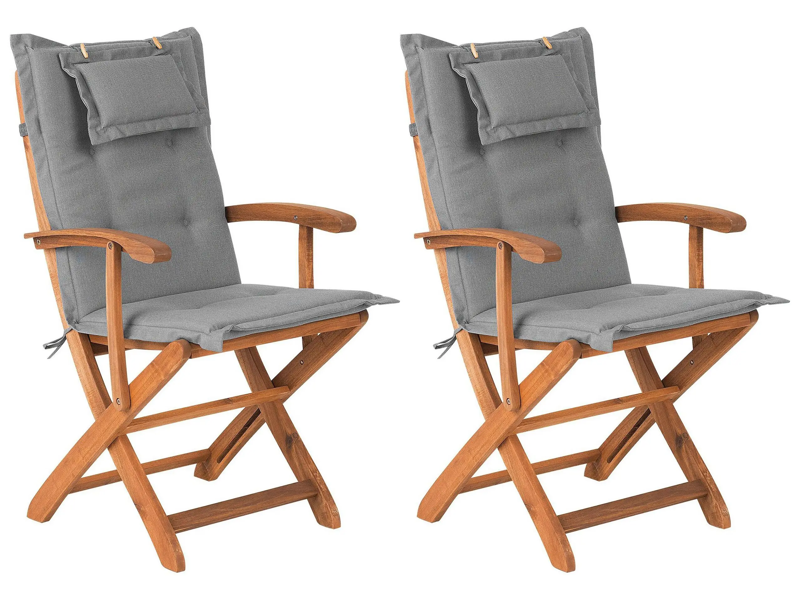Chaise de jardin Acacia Gris MAUI Beliani